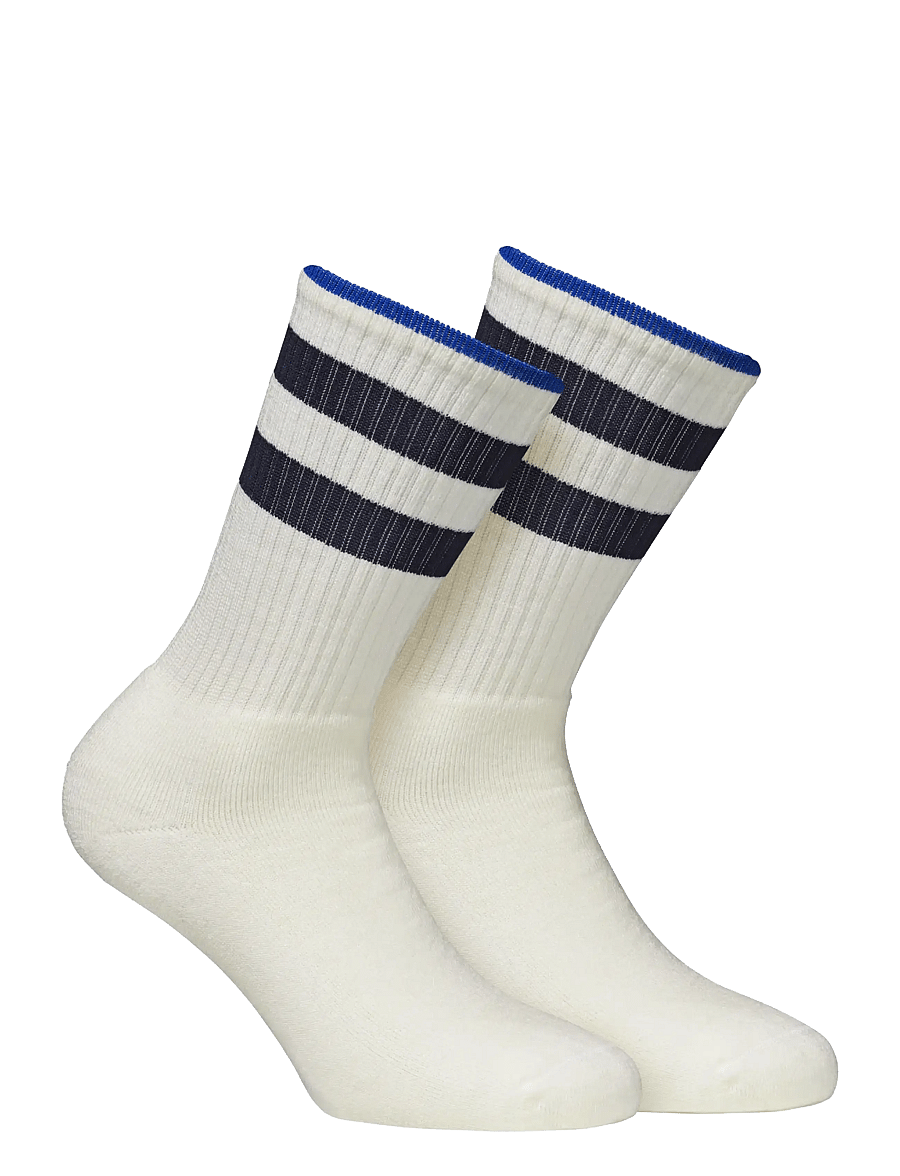Alpacasocks&Co - Merino Casual Stripes 2-pack - tennissocken - latte/marino/royal - 0