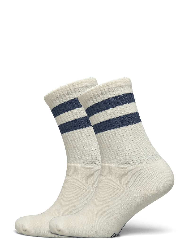 Alpacasocks&Co - Merino Casual Stripes 2-pack - crew-socken - white/petrol - 0
