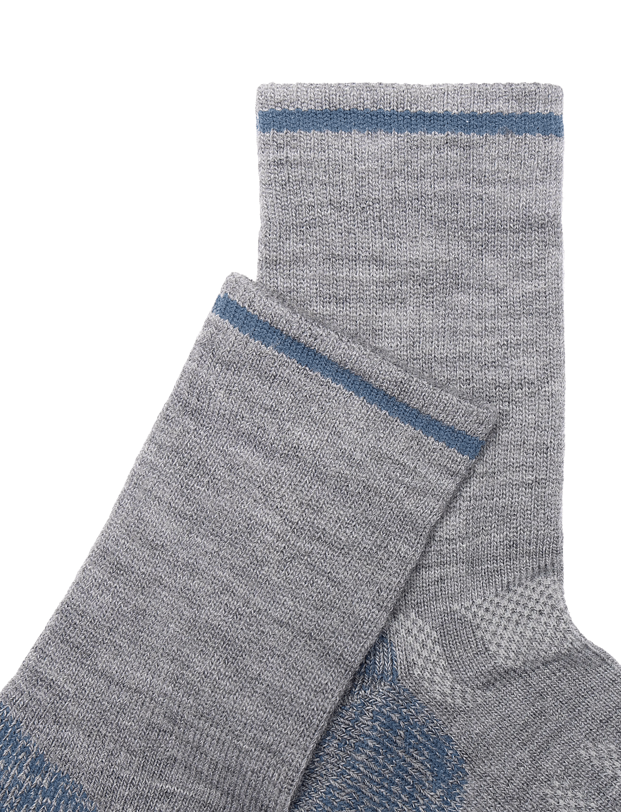 Alpacasocks&Co - Outdoor Merino Crew 1-pack - träningsstrumpor - argento/azafata/gris claro - 2