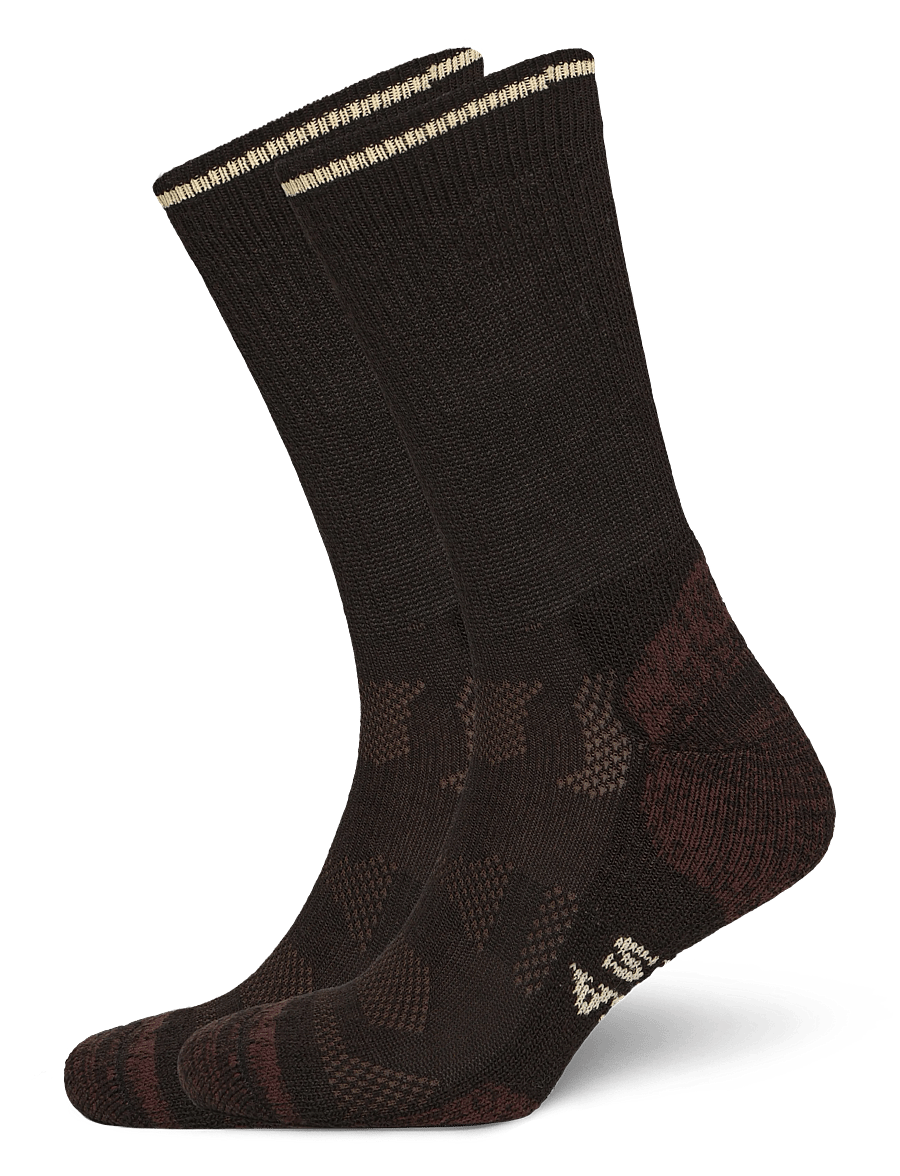 Alpacasocks&Co - Outdoor Merino Crew 1-pack - spordisokid - brown - 0