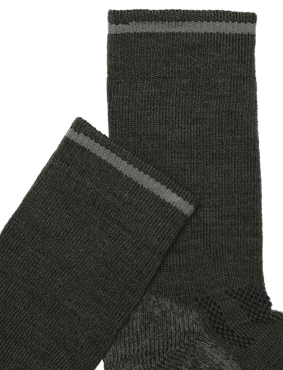 Alpacasocks&Co - Outdoor Merino Crew 1-pack - spordisokid - grigioverde/metallic - 2