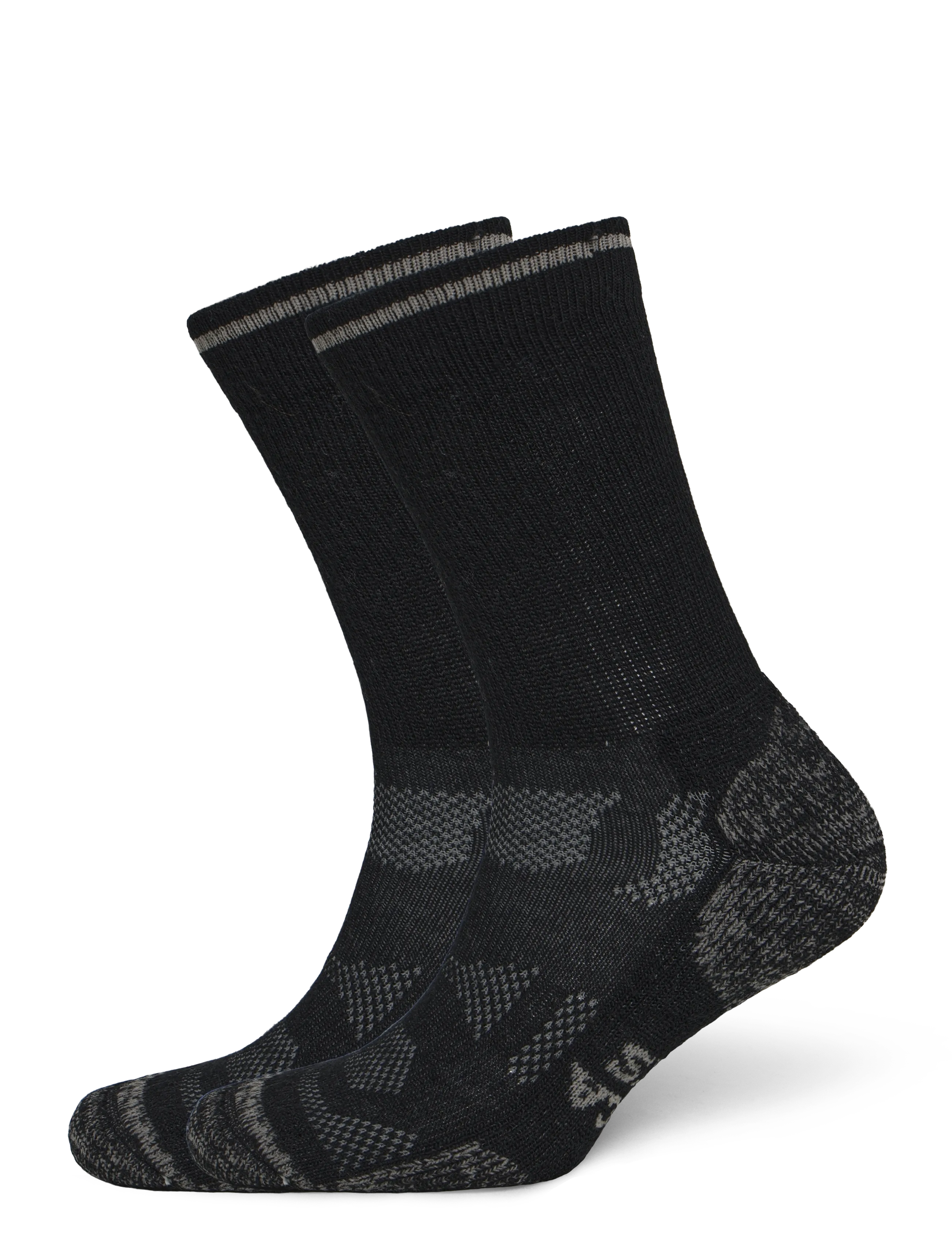 Alpacasocks&Co Outdoor Merino Crew 1-pack - Strømper - NERO/METALLIC / black