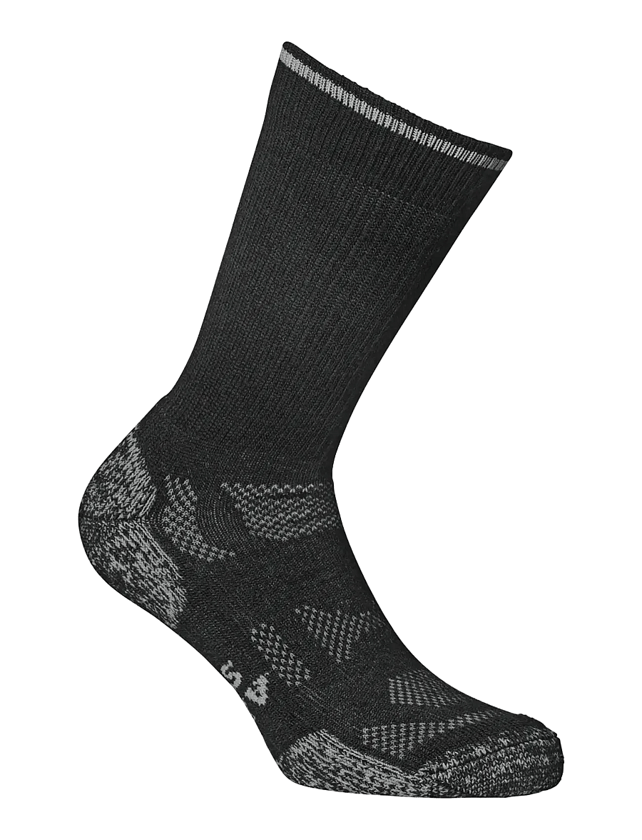 Alpacasocks&Co - Outdoor Merino Crew 1-pack - nero/metallic - 0