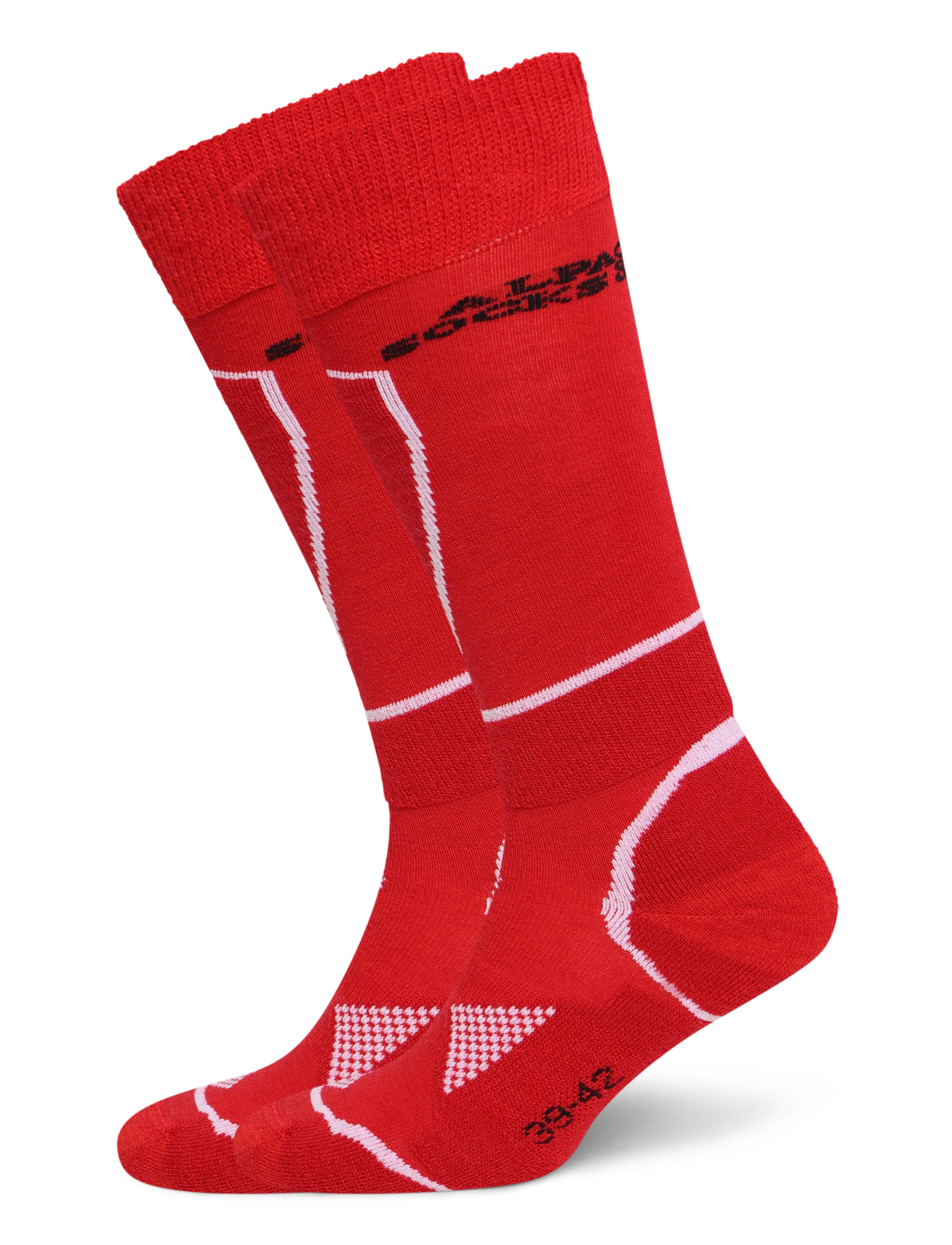 Alpacasocks&Co Alpine Ski 1-Pack, Mænd, Skisok, Rød, Str: 42-45/L