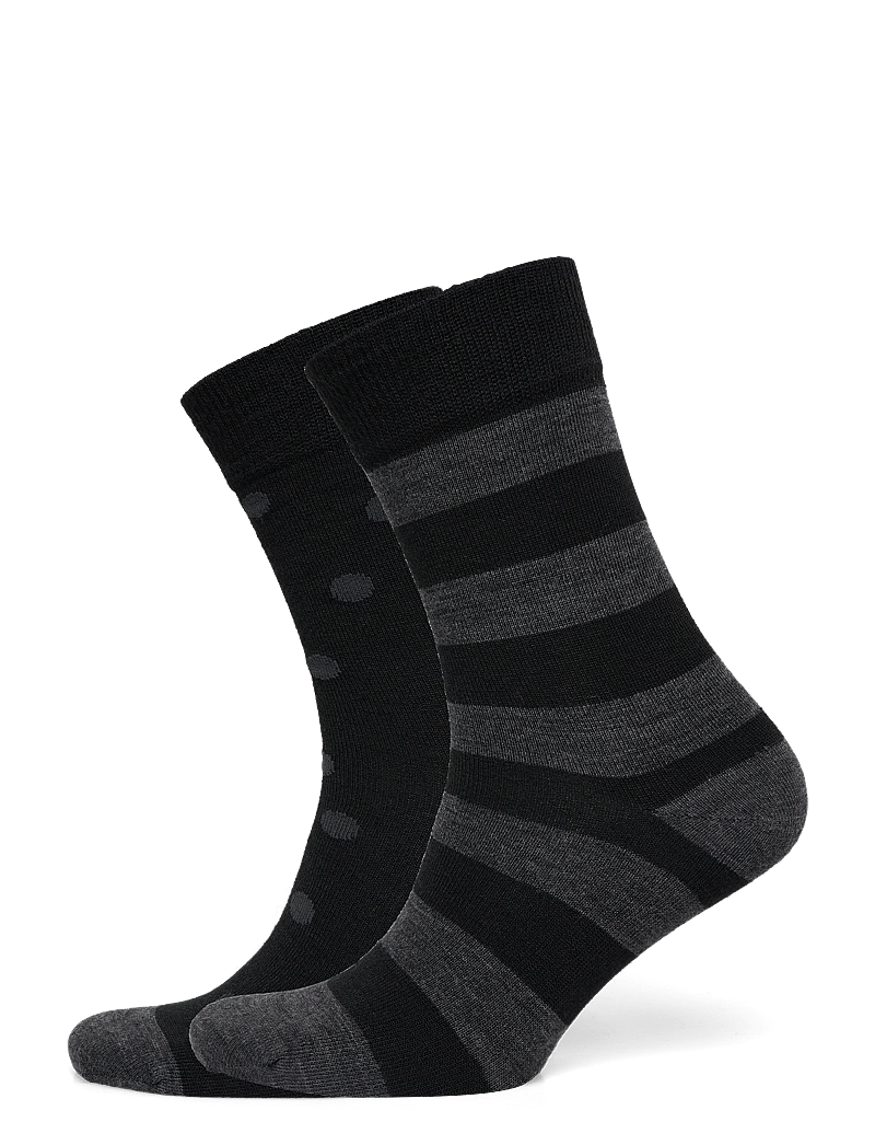 Alpacasocks&Co - Merino Lifestyle 2-pack - crew-socken - black/charcoal - 0