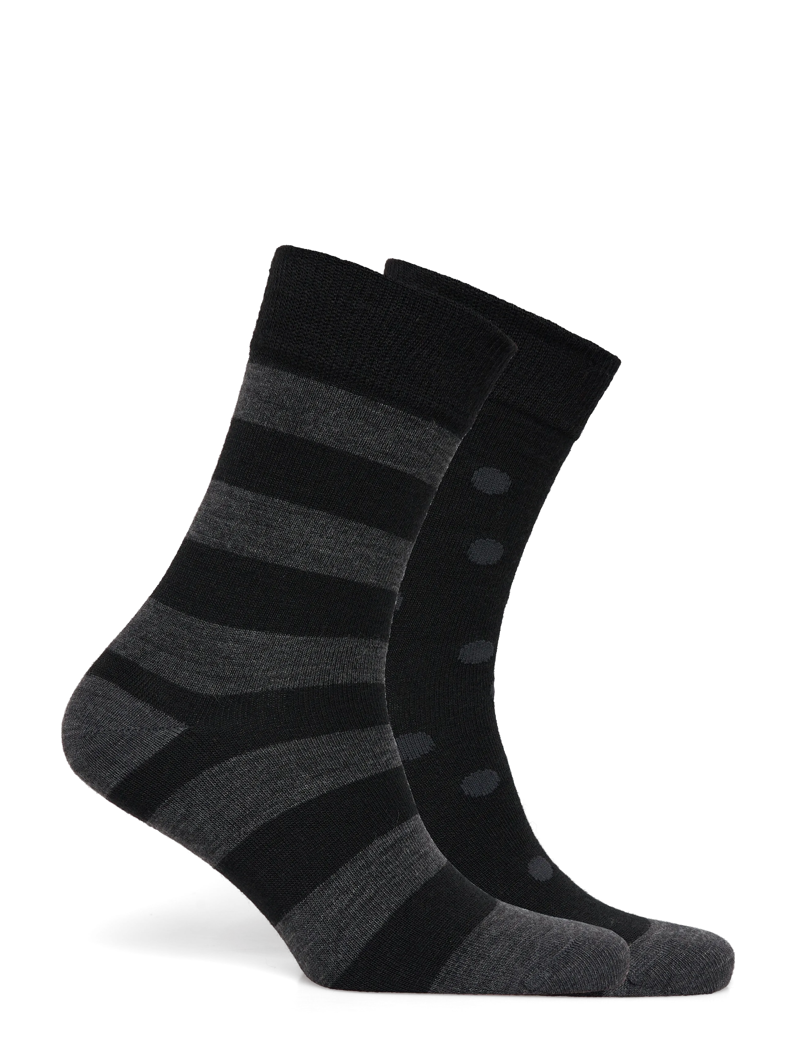 Alpacasocks&Co - Merino Lifestyle 2-pack - crew socks - black/charcoal - 1