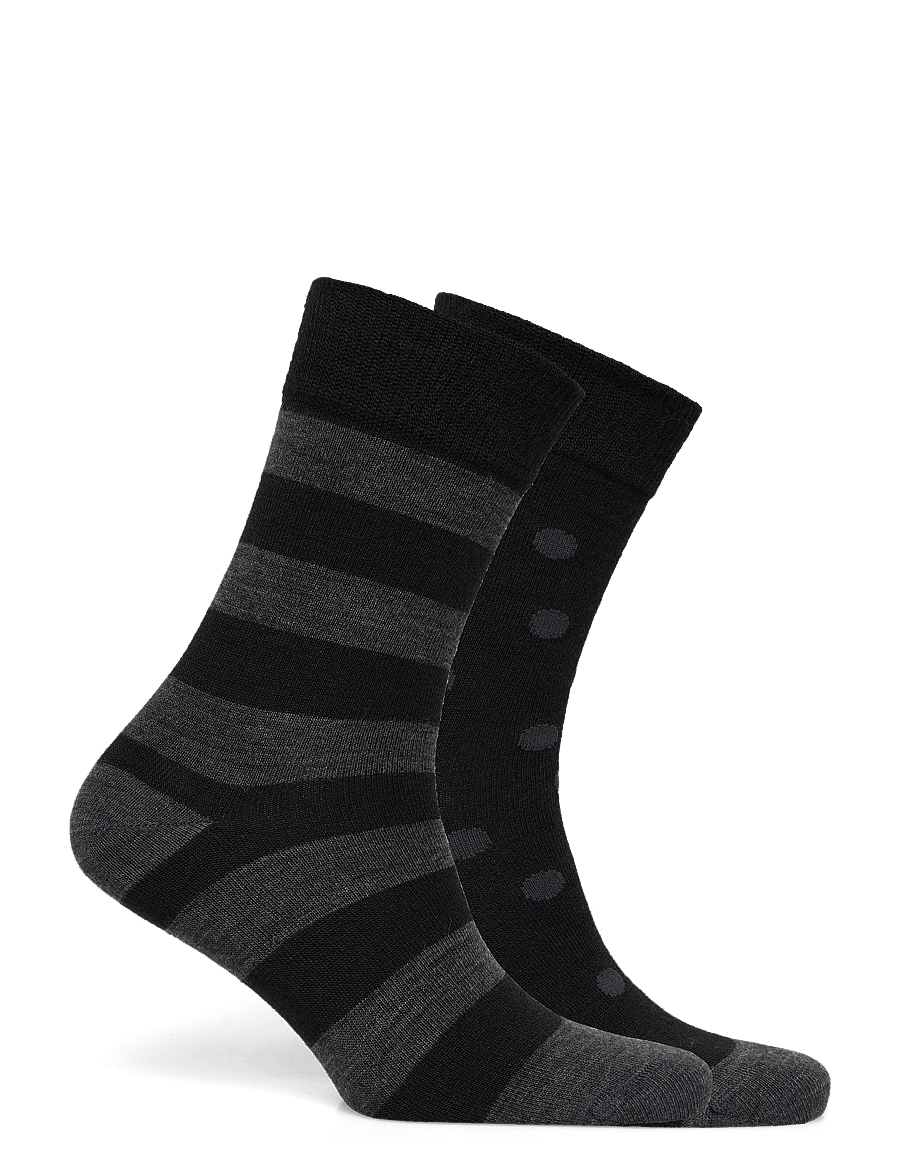 Alpacasocks&Co - Merino Lifestyle 2-pack - crew socks - black/charcoal - 1