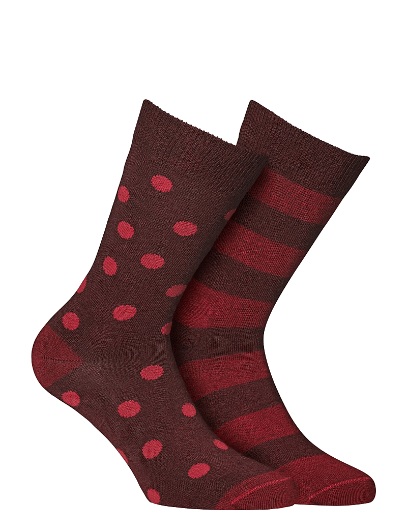 Alpacasocks&Co - Merino Lifestyle 2-pack - crew-socken - burgundy/teja - 0