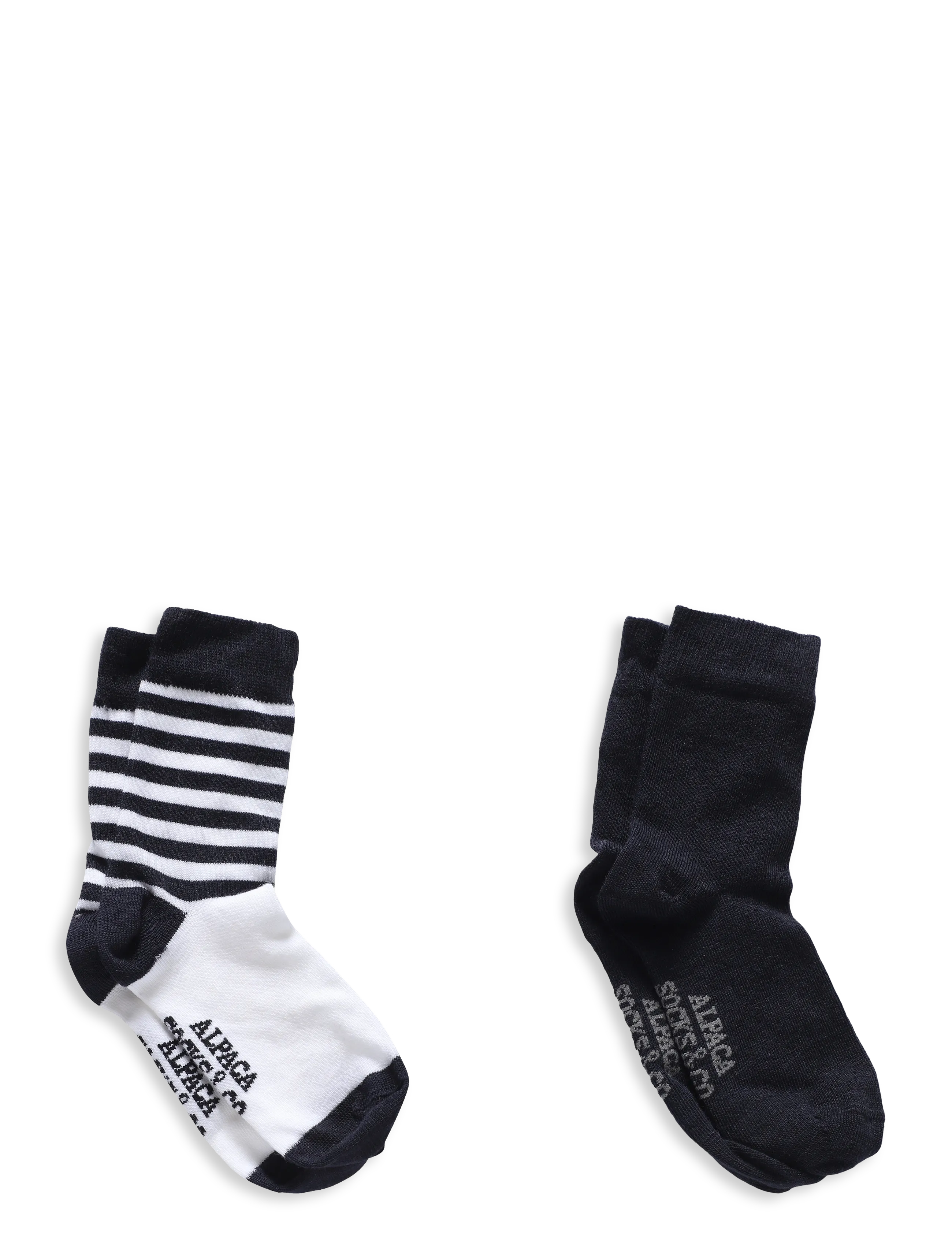 Alpacasocks&Co - Merino Lifestyle Kids 2-pack - strümpfe - superbianco marino stripes/marino solid - 1
