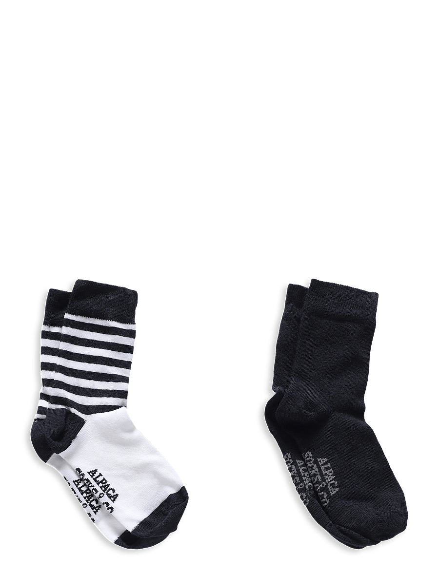 Alpacasocks&Co - Merino Lifestyle Kids 2-pack - strümpfe - superbianco marino stripes/marino solid - 1