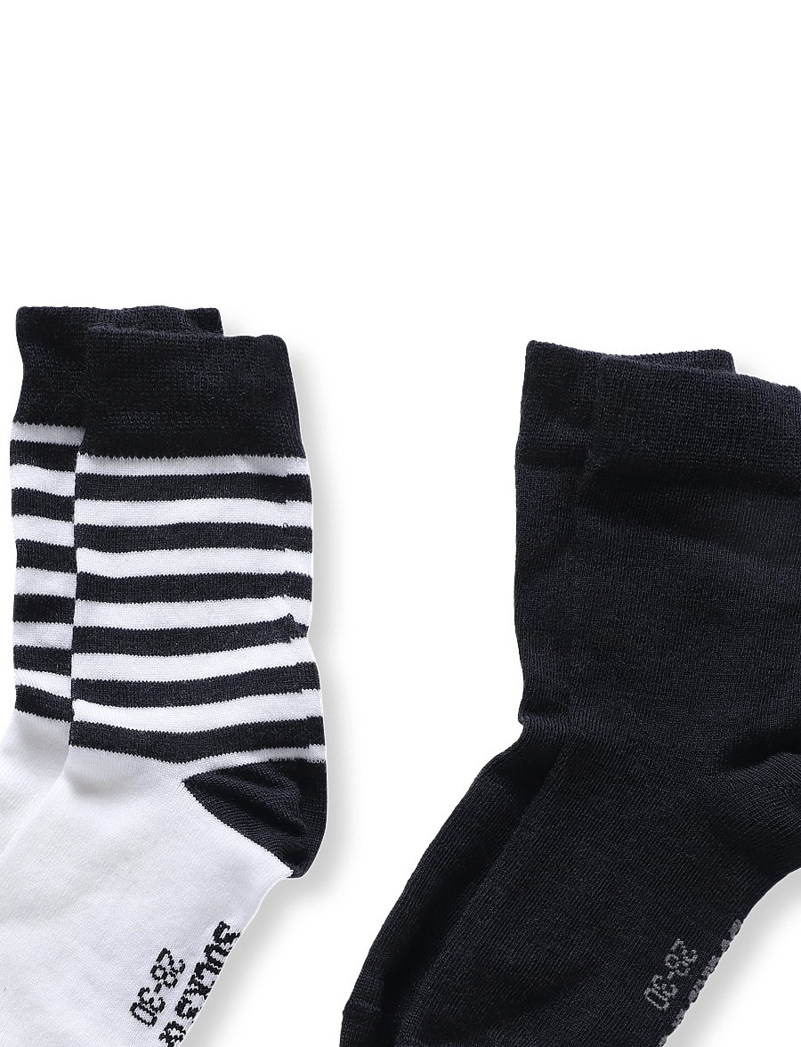 Alpacasocks&Co - Merino Lifestyle Kids 2-pack - strümpfe - superbianco marino stripes/marino solid - 2