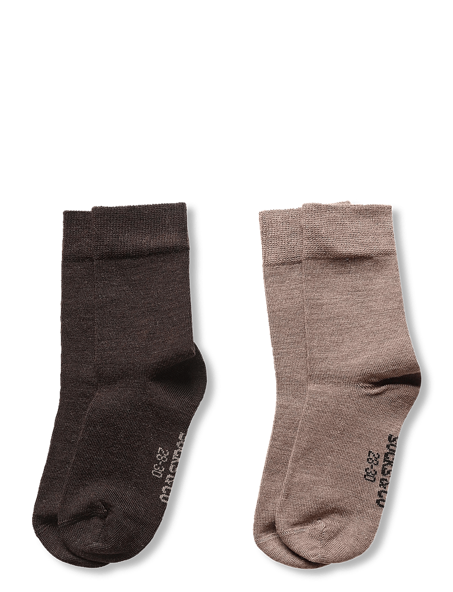 Alpacasocks&Co - Merino Lifestyle Kids 2-pack - strømper - tabacco solid/fondente solid - 0