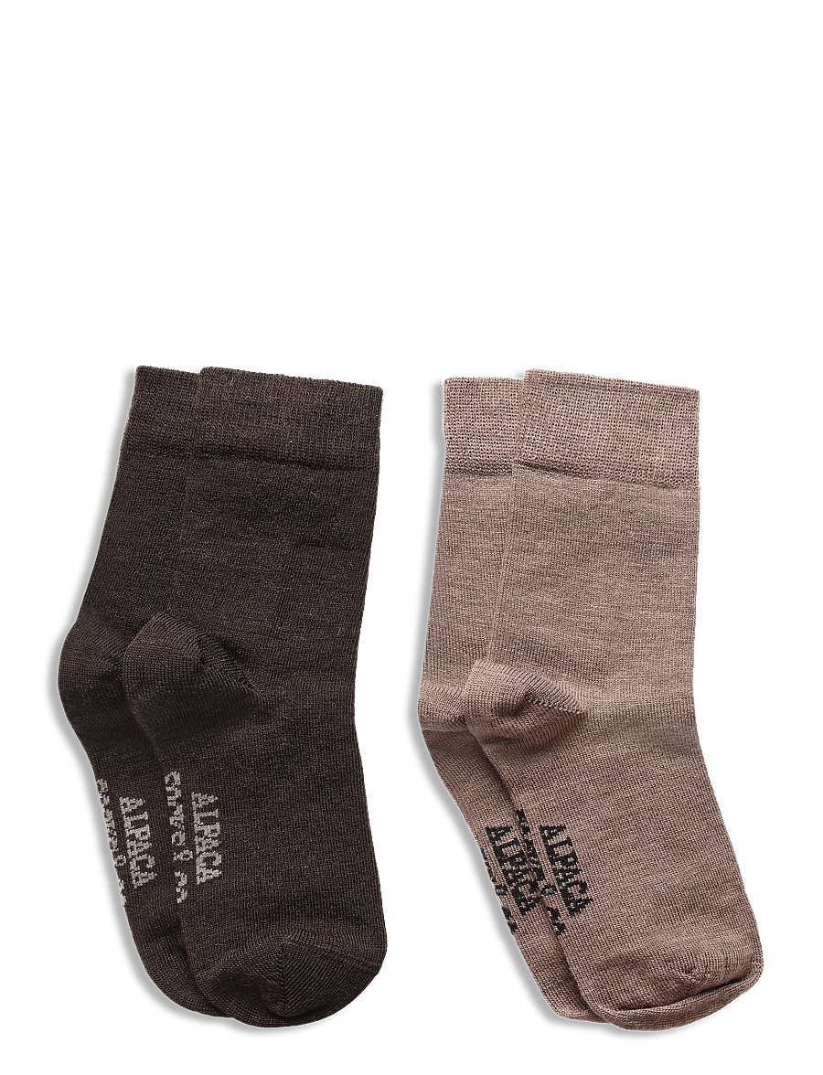 Alpacasocks&Co - Merino Lifestyle Kids 2-pack - strømper - tabacco solid/fondente solid - 1