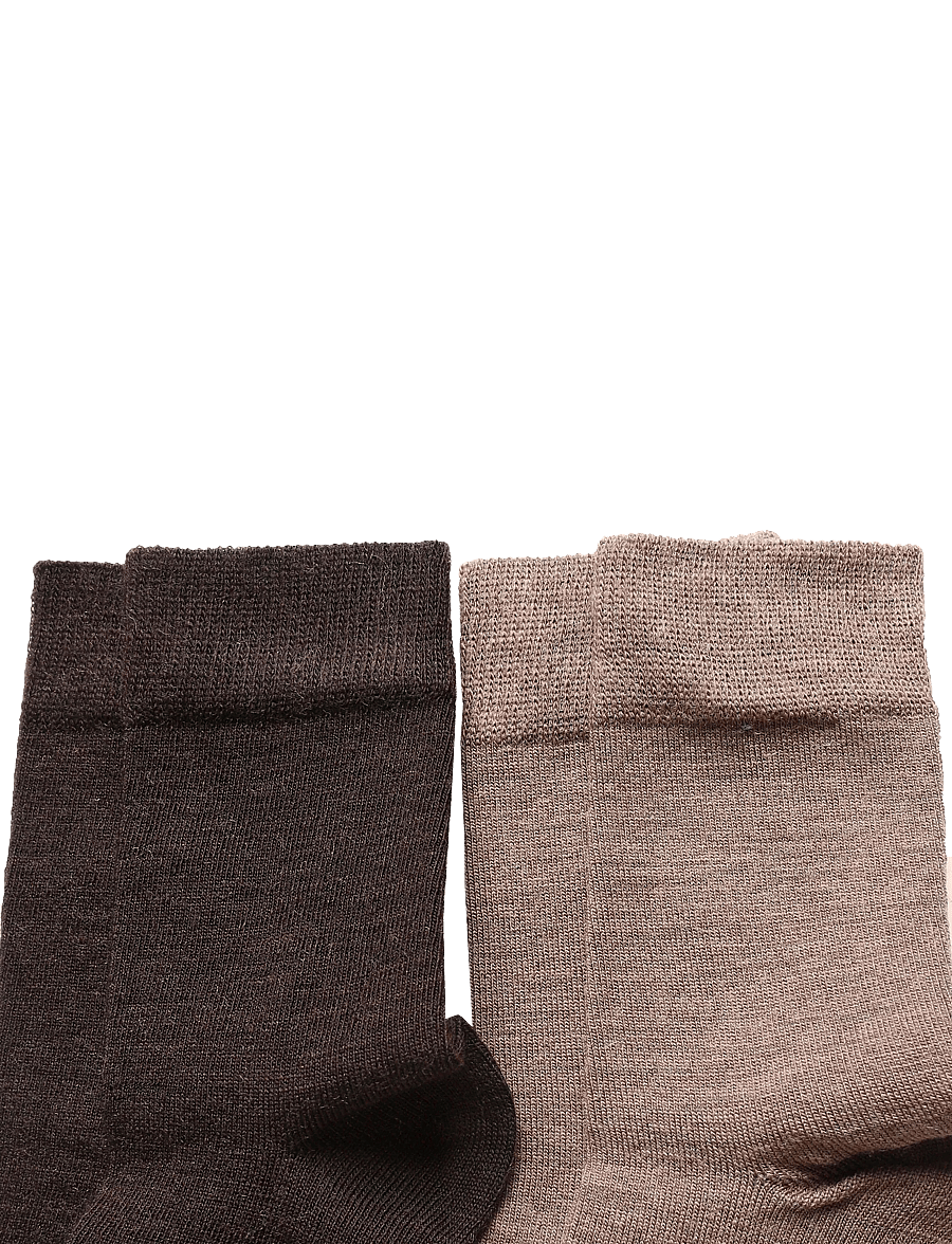 Alpacasocks&Co - Merino Lifestyle Kids 2-pack - strømper - tabacco solid/fondente solid - 2