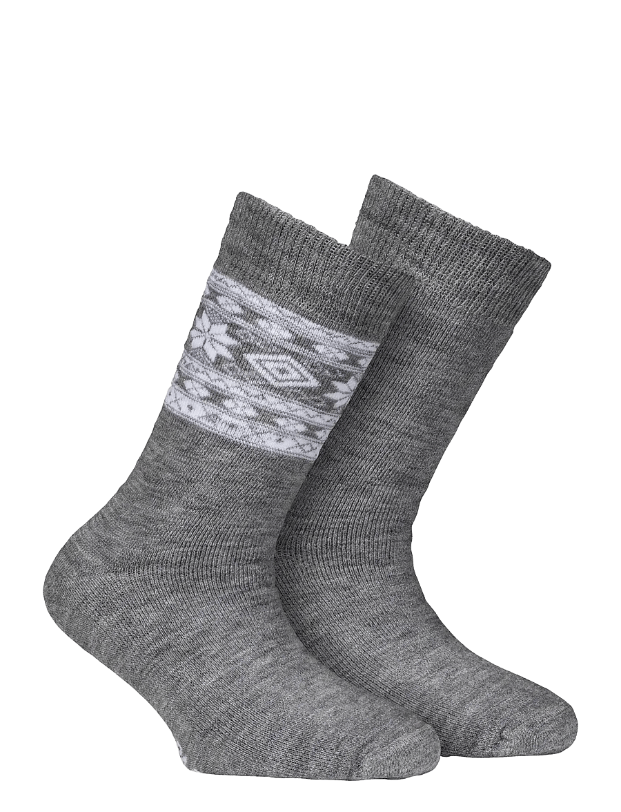 Alpacasocks&Co - Merino Lifestyle Kids 2-pack - strumpor - superbianco dark grey stripes/dark grey solid - 0