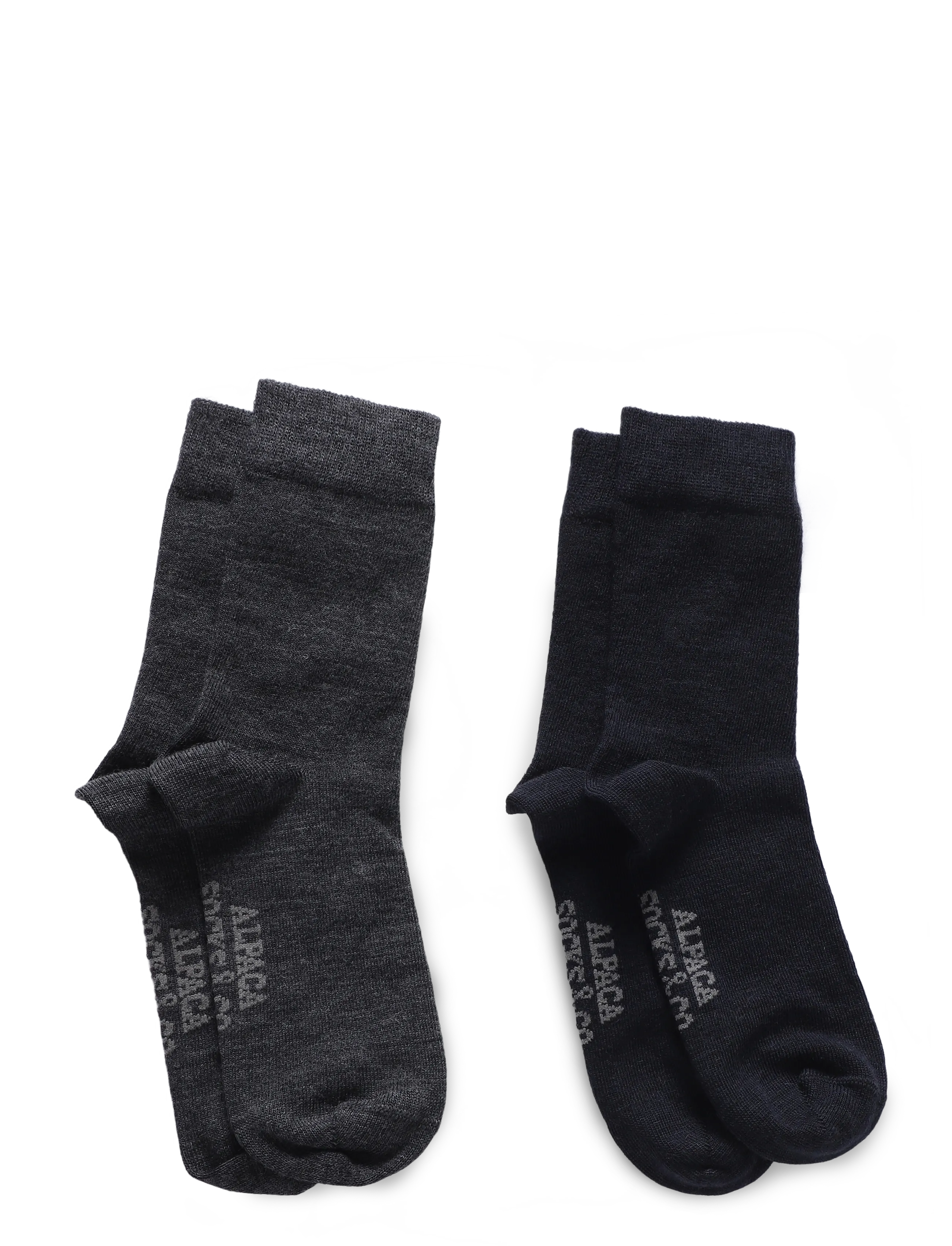 Alpacasocks&Co - Merino Lifestyle Kids 2-pack - strømper - dark grey solid/blue solid - 1