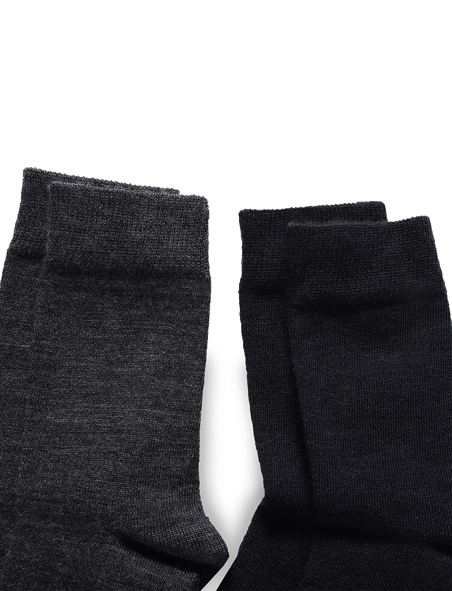 Alpacasocks&Co - Merino Lifestyle Kids 2-pack - strømper - dark grey solid/blue solid - 2