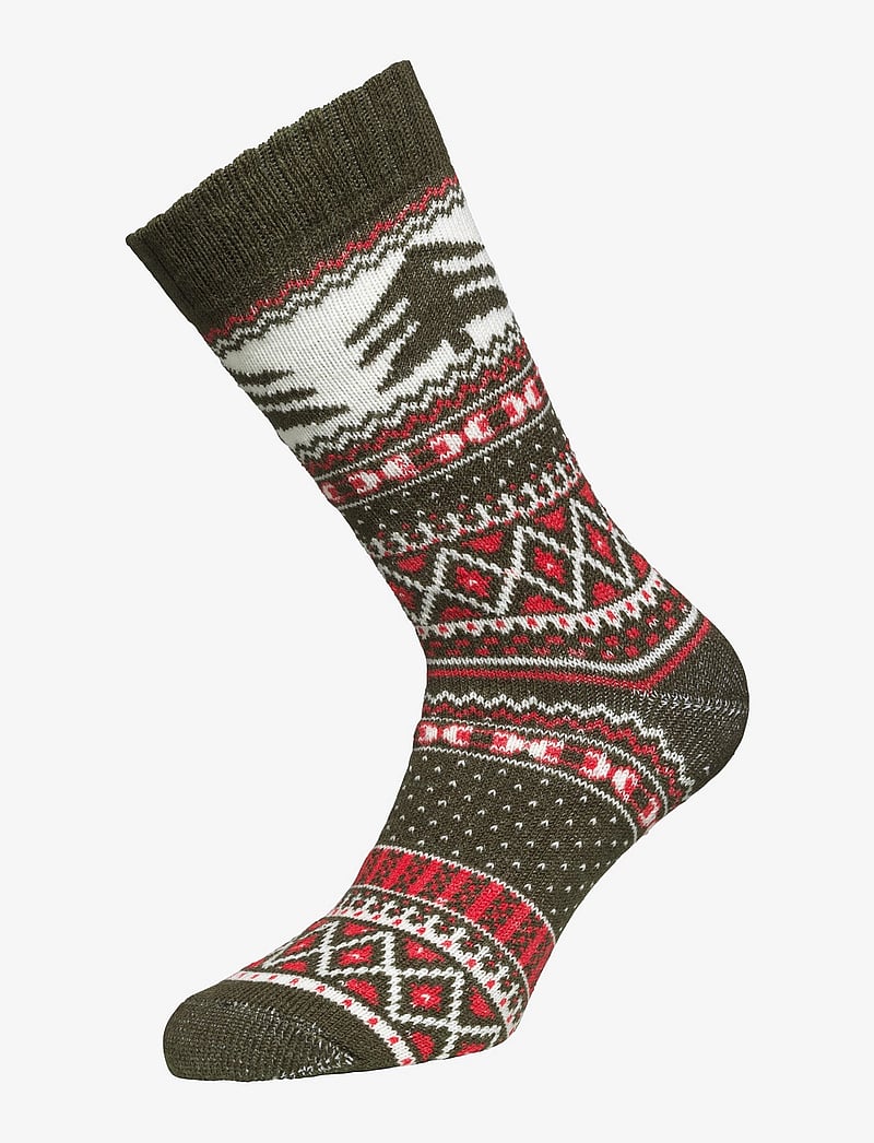 Alpacasocks&Co - Winter Alpaca Tree 1-pack - vanliga strumpor - green/red/cream - 0