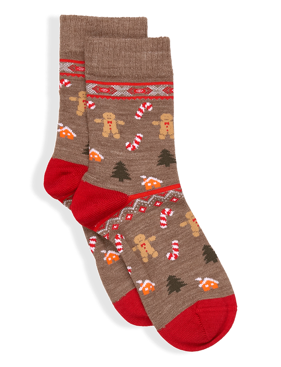 Alpacasocks&Co - Winter Funny Kids Gingersnaps 1-pack - strümpfe - brown - 0
