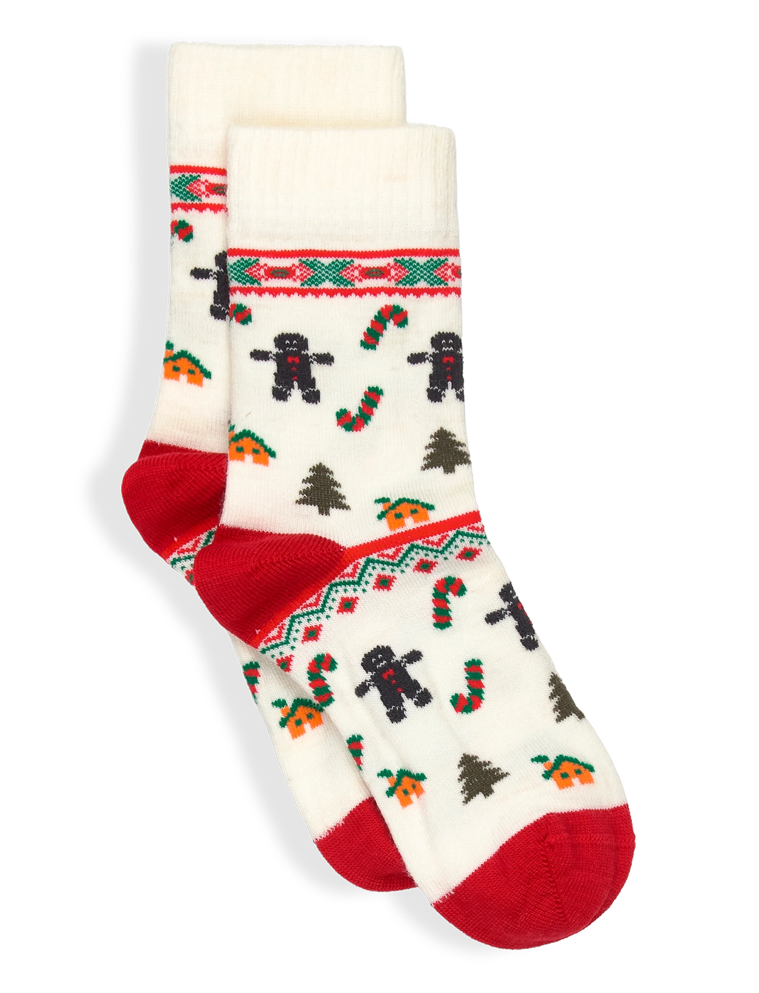 Alpacasocks&Co Winter Funny Kids Gingersnaps 1-pack - Tøj - WHITE / white