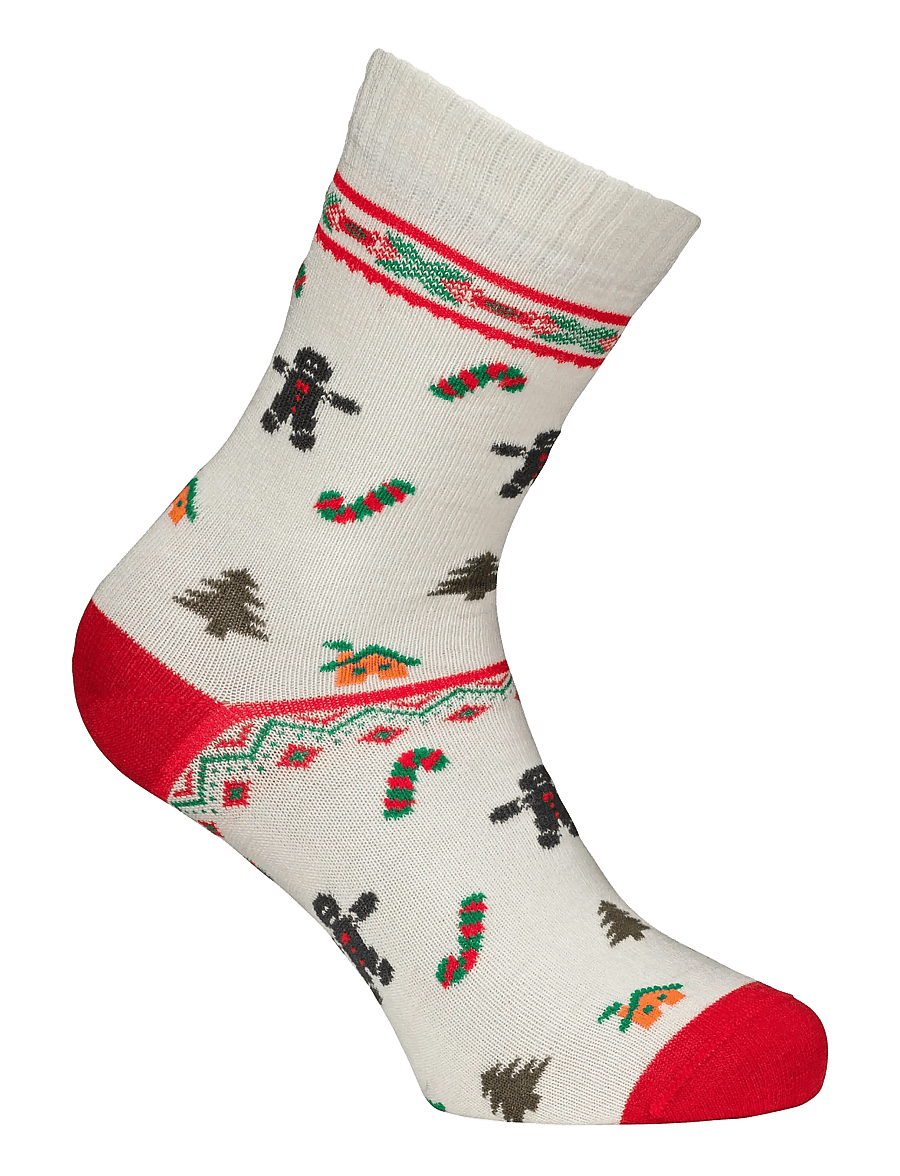Alpacasocks&Co - Winter Funny Kids Gingersnaps 1-pack - strumpor - white - 0