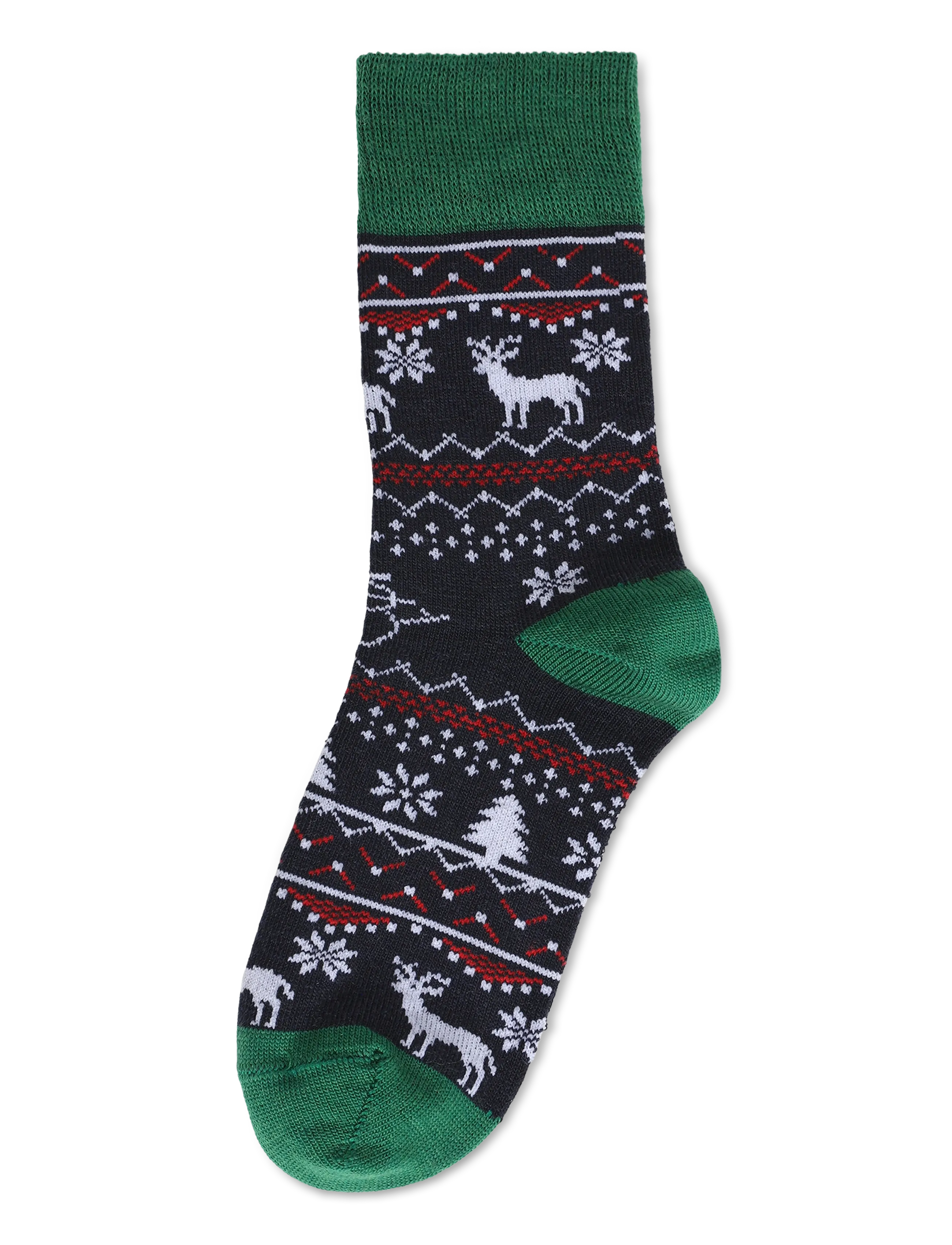 Alpacasocks&Co Winter Funny Kids Reindeer 1-pack - Wollkleidung - BLU GREEN / green