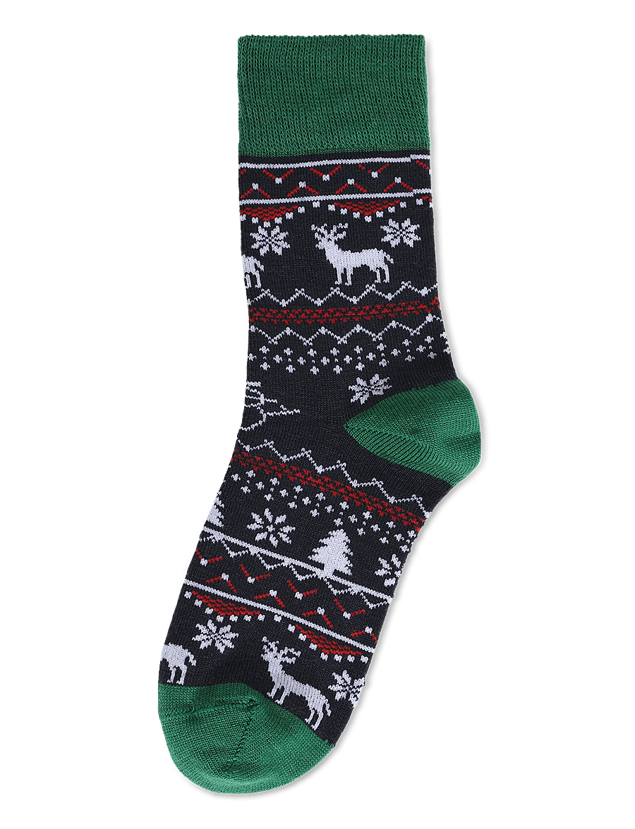 Alpacasocks&Co - Winter Funny Kids Reindeer 1-pack - blu green - 0