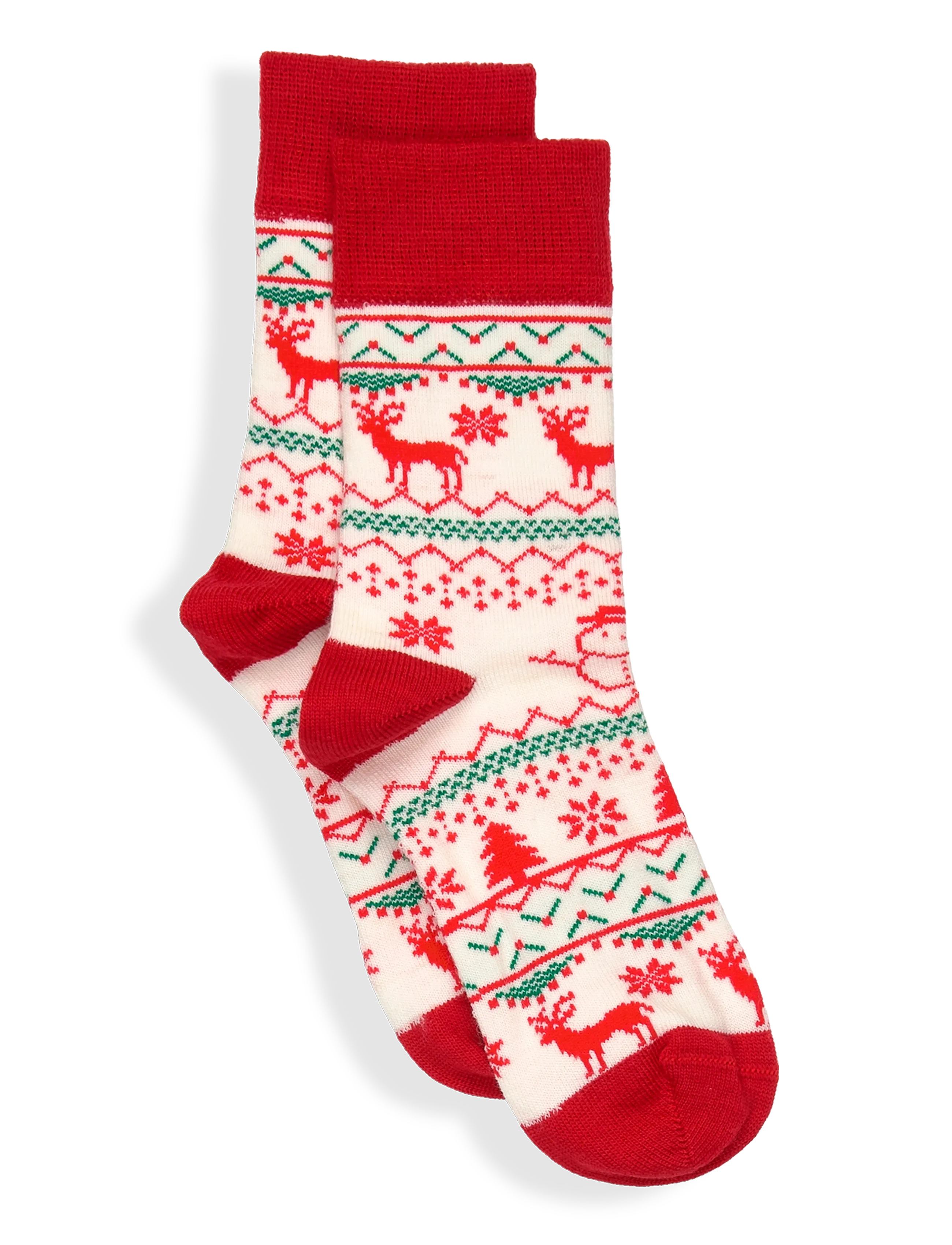 Alpacasocks&Co Winter Funny Kids Reindeer 1-pack - Tøj - WHITE RED / white