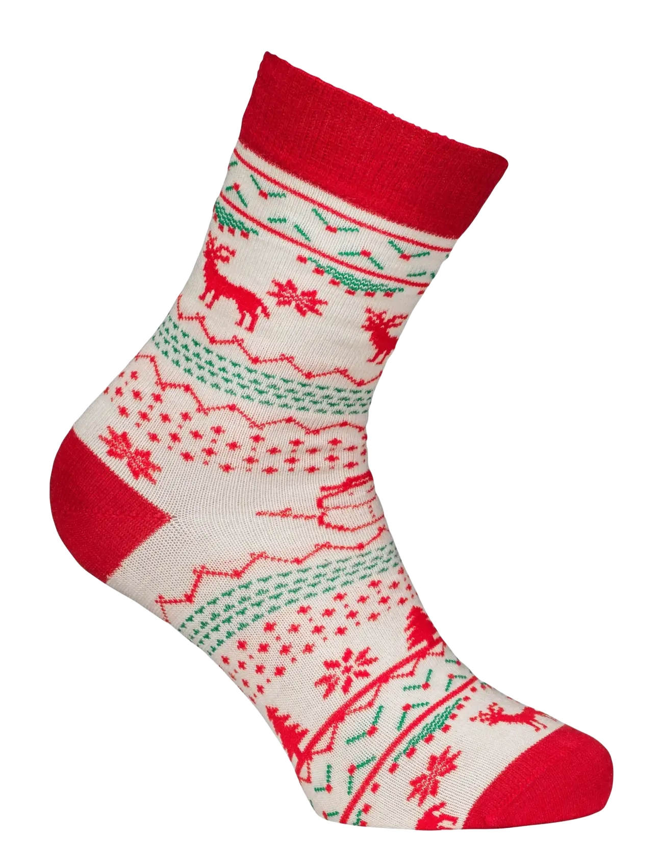 Alpacasocks&Co Winter Funny Kids Reindeer 1-pack - Strømper - WHITE RED / white