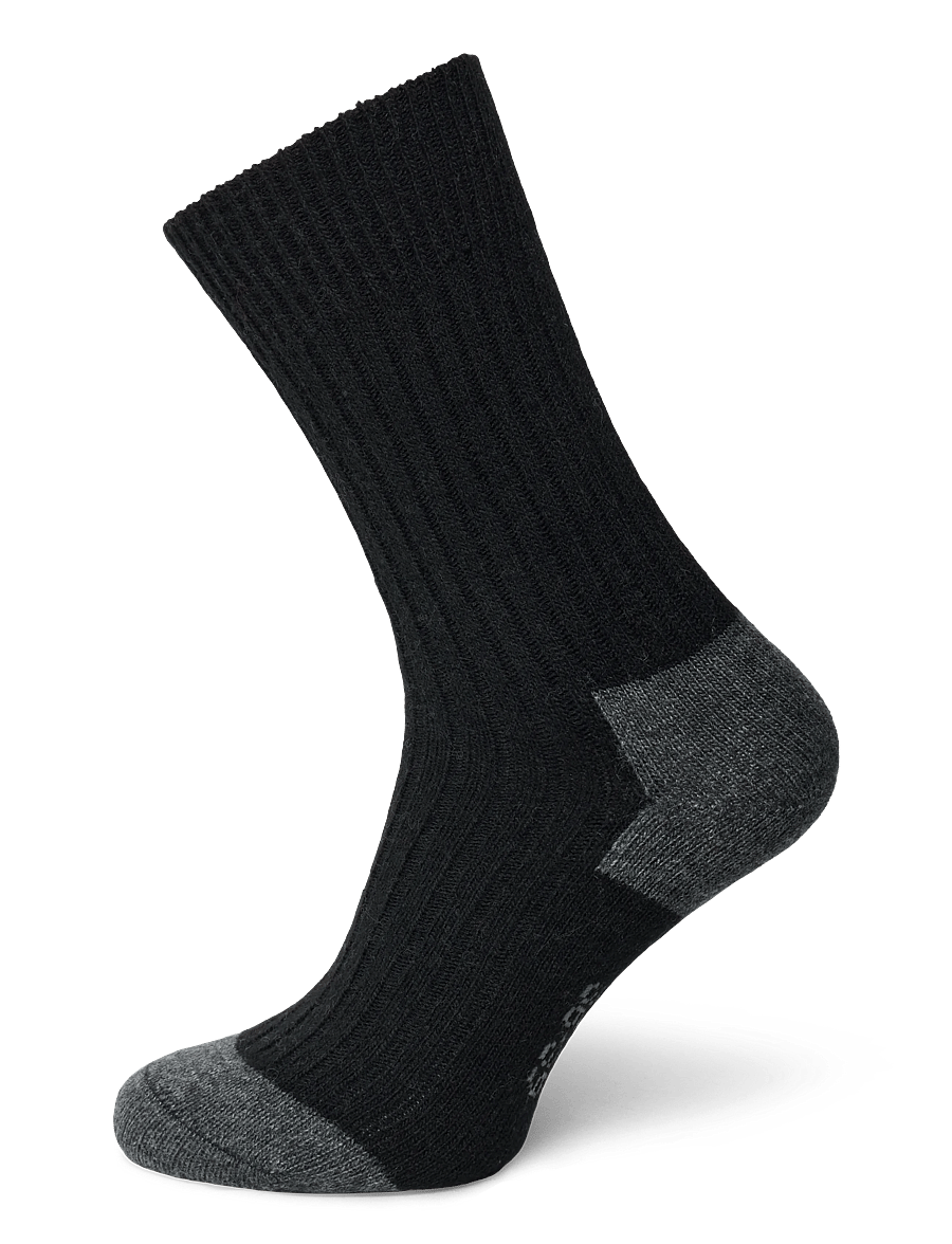 Alpacasocks&Co - Merino Cashmere Ribbed Crew 1-pack - klassikalised sokid - black-dark grey - 0