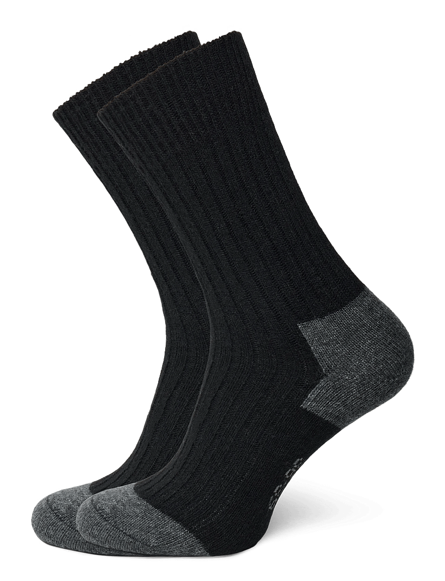 Alpacasocks&Co - Merino Cashmere Ribbed Crew 1-pack - klassikalised sokid - black-dark grey - 0