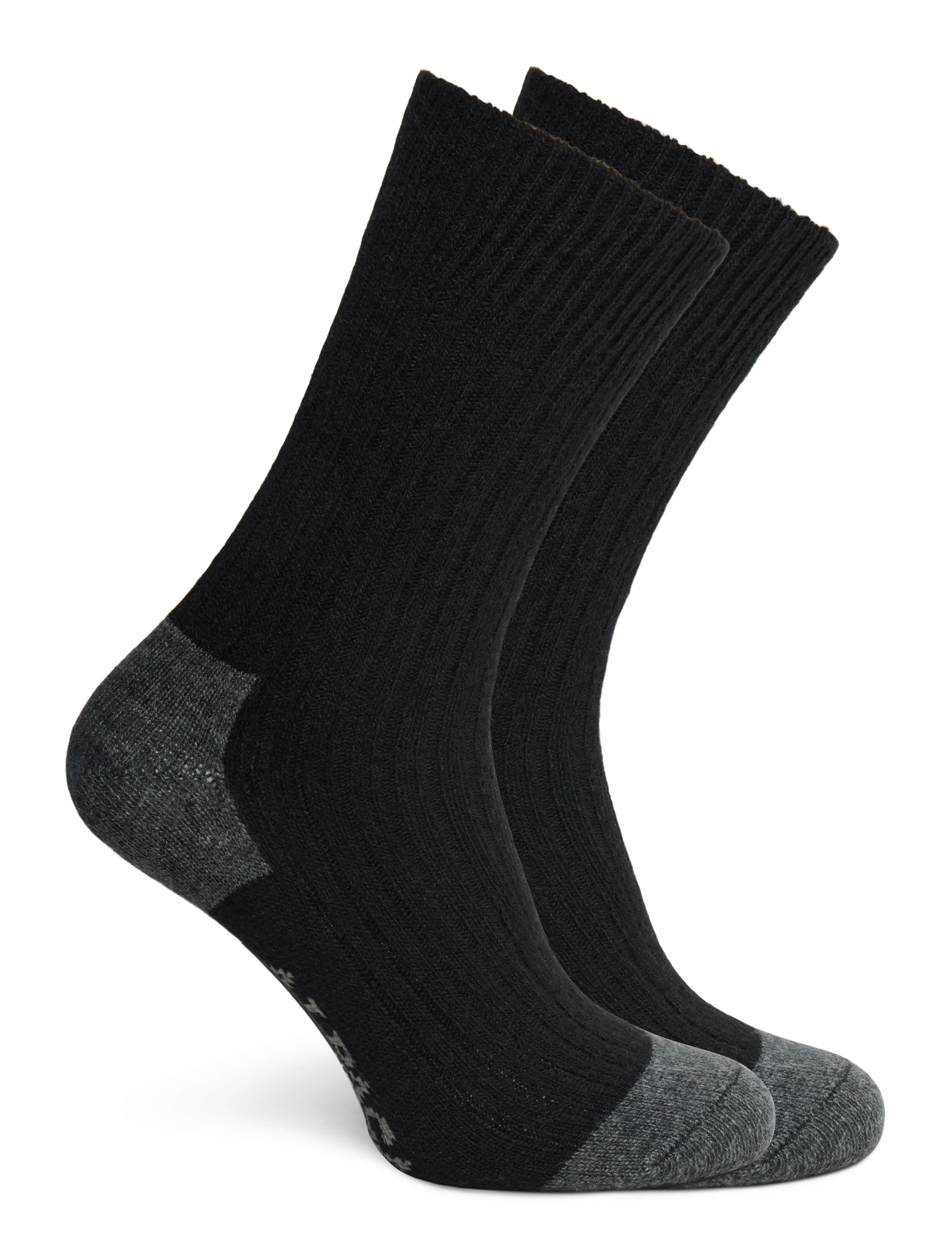 Alpacasocks&Co - Merino Cashmere Ribbed Crew 1-pack - klassikalised sokid - black-dark grey - 1