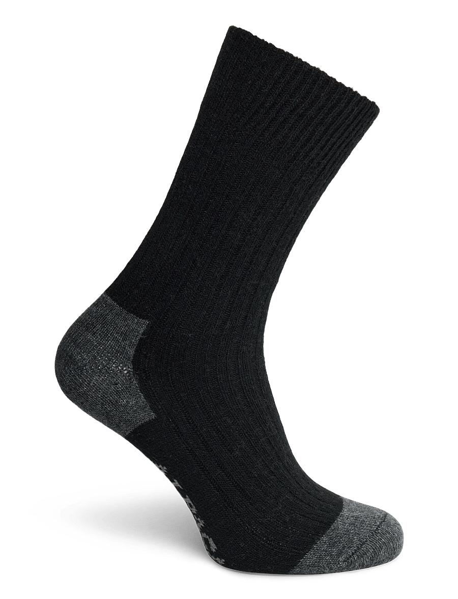 Alpacasocks&Co - Merino Cashmere Ribbed Crew 1-pack - klassikalised sokid - black-dark grey - 1