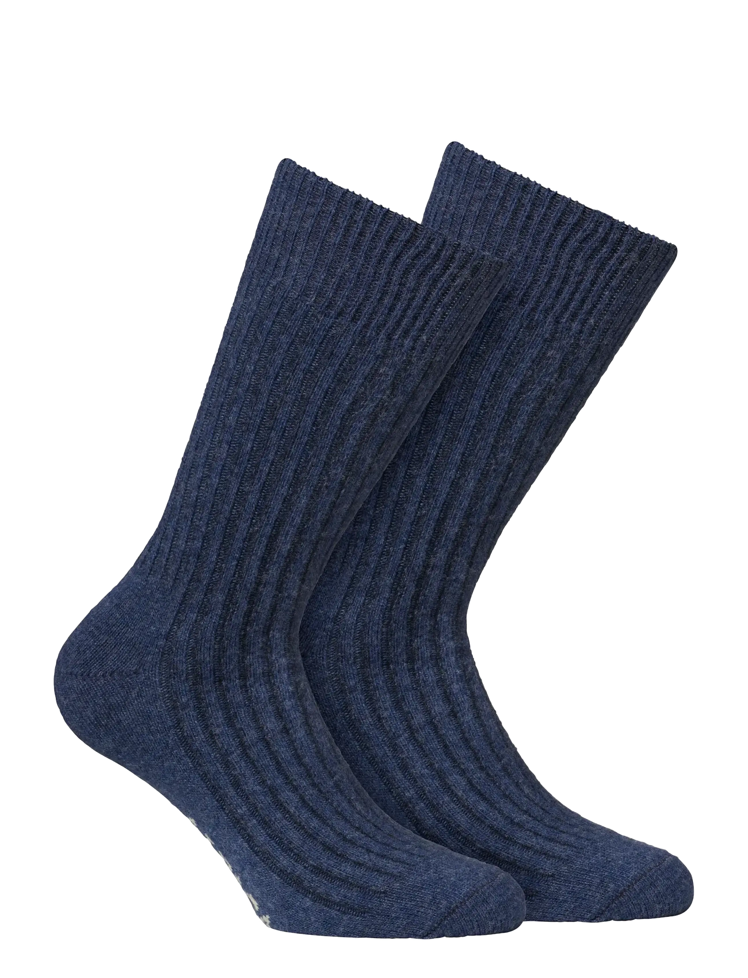 Alpacasocks&Co Merino Cashmere Ribbed Crew 1-Pack, 36-39, Navy, Sokker > Almindelige Sokker, Herre