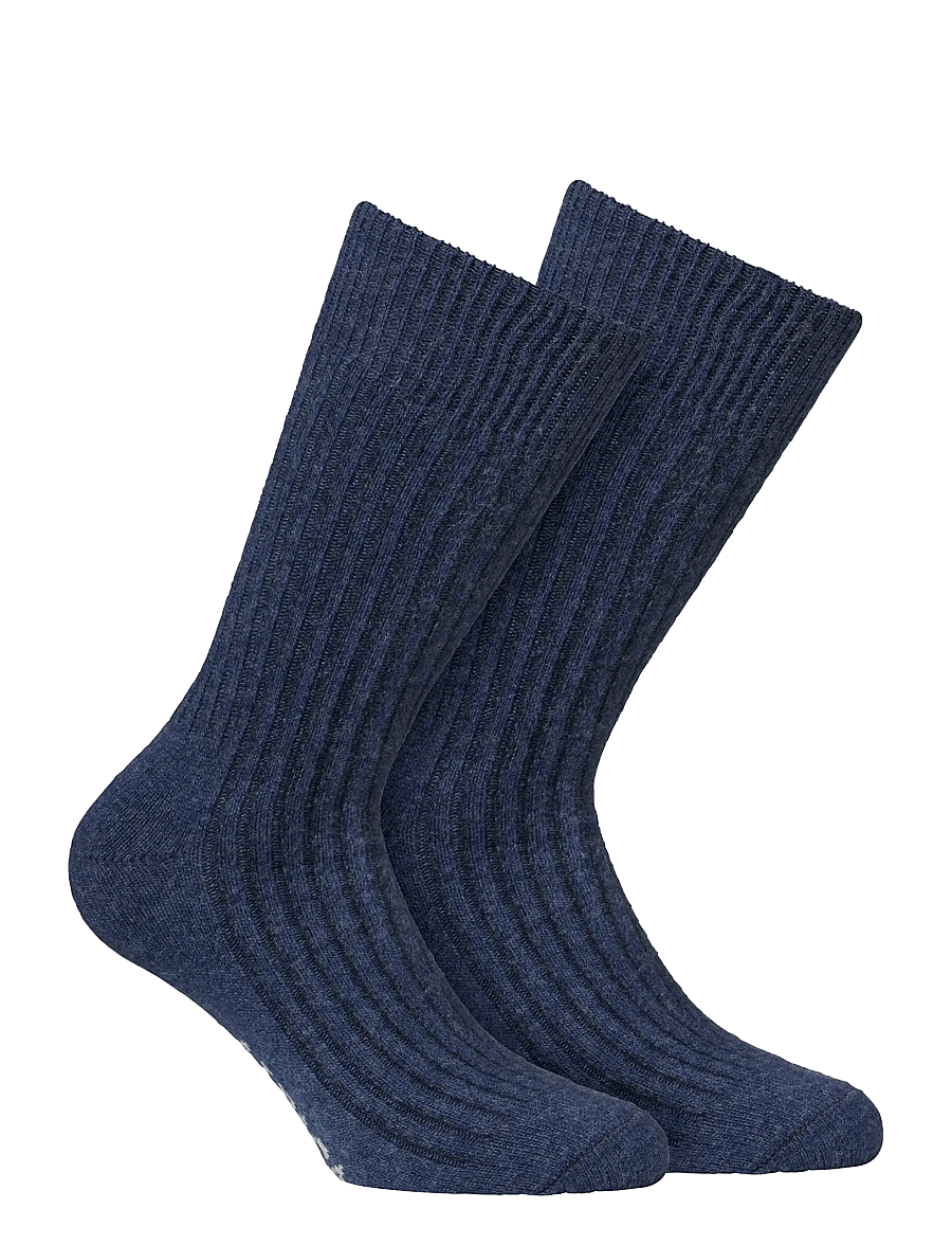 Alpacasocks&Co - Merino Cashmere Ribbed Crew 1-pack - crew-socken - blue-blue - 0