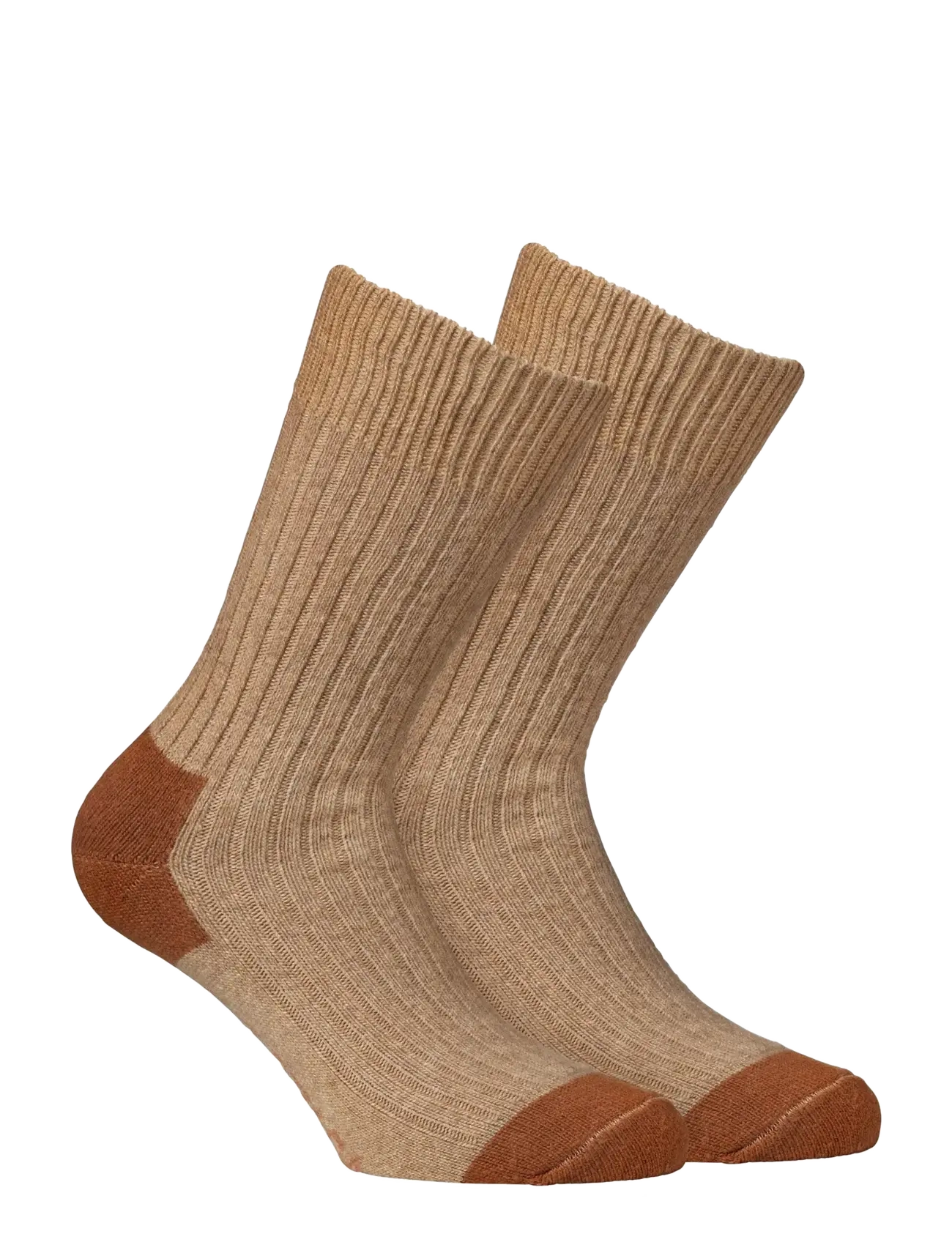 Alpacasocks&Co Merino Cashmere Ribbed Crew 1-Pack, 42-45, Brown, Sokker > Almindelige Sokker, Herre