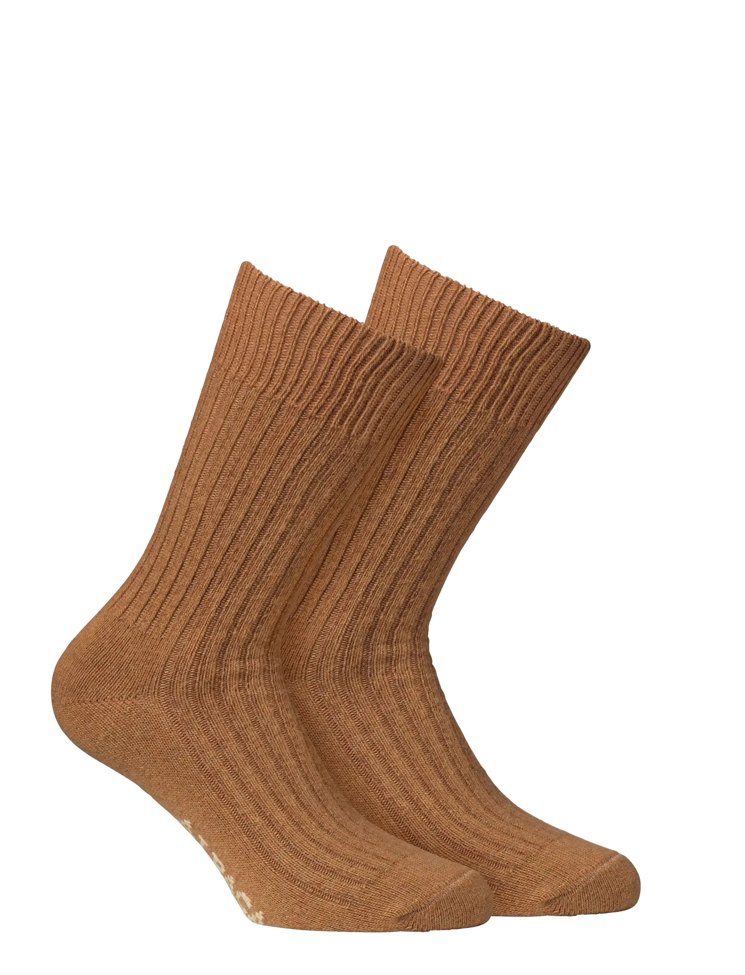 Alpacasocks&Co Merino Cashmere Ribbed Crew 1-Pack, 45-48, Brown, Sokker > Almindelige Sokker, Herre