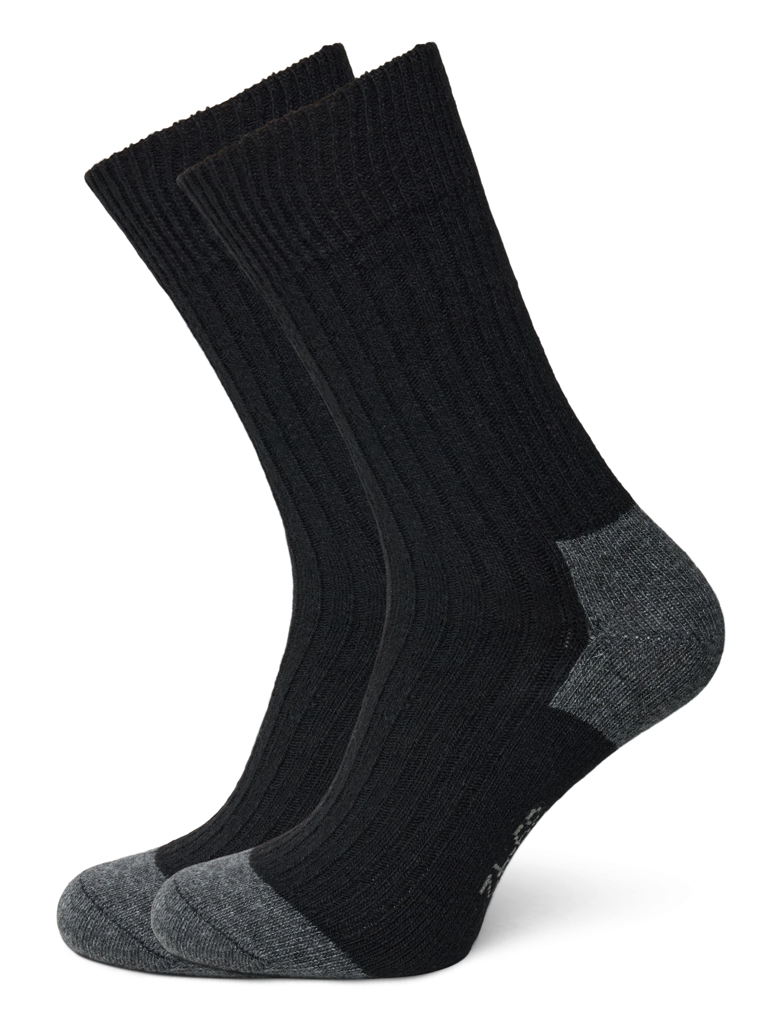 Alpacasocks&Co Merino Cashmere Ribbed Crew 1-Pack, 39-42, Black, Sokker > Almindelige Sokker, Herre