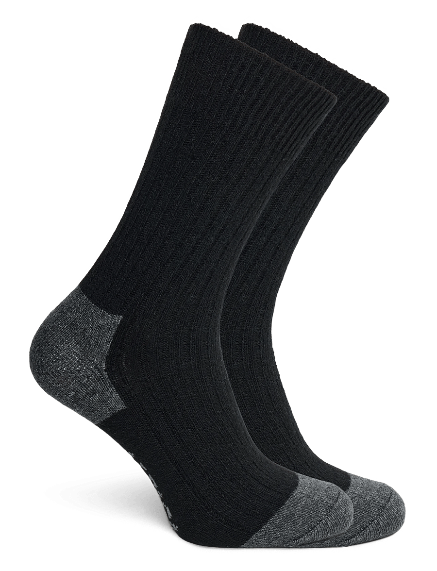 Alpacasocks&Co - Merino Cashmere Ribbed Crew 1-pack - klassikalised sokid - black-dark grey - 1