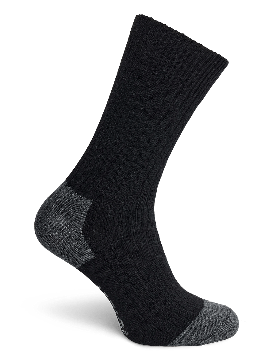 Alpacasocks&Co - Merino Cashmere Ribbed Crew 1-pack - tennissocken - black-dark grey - 1
