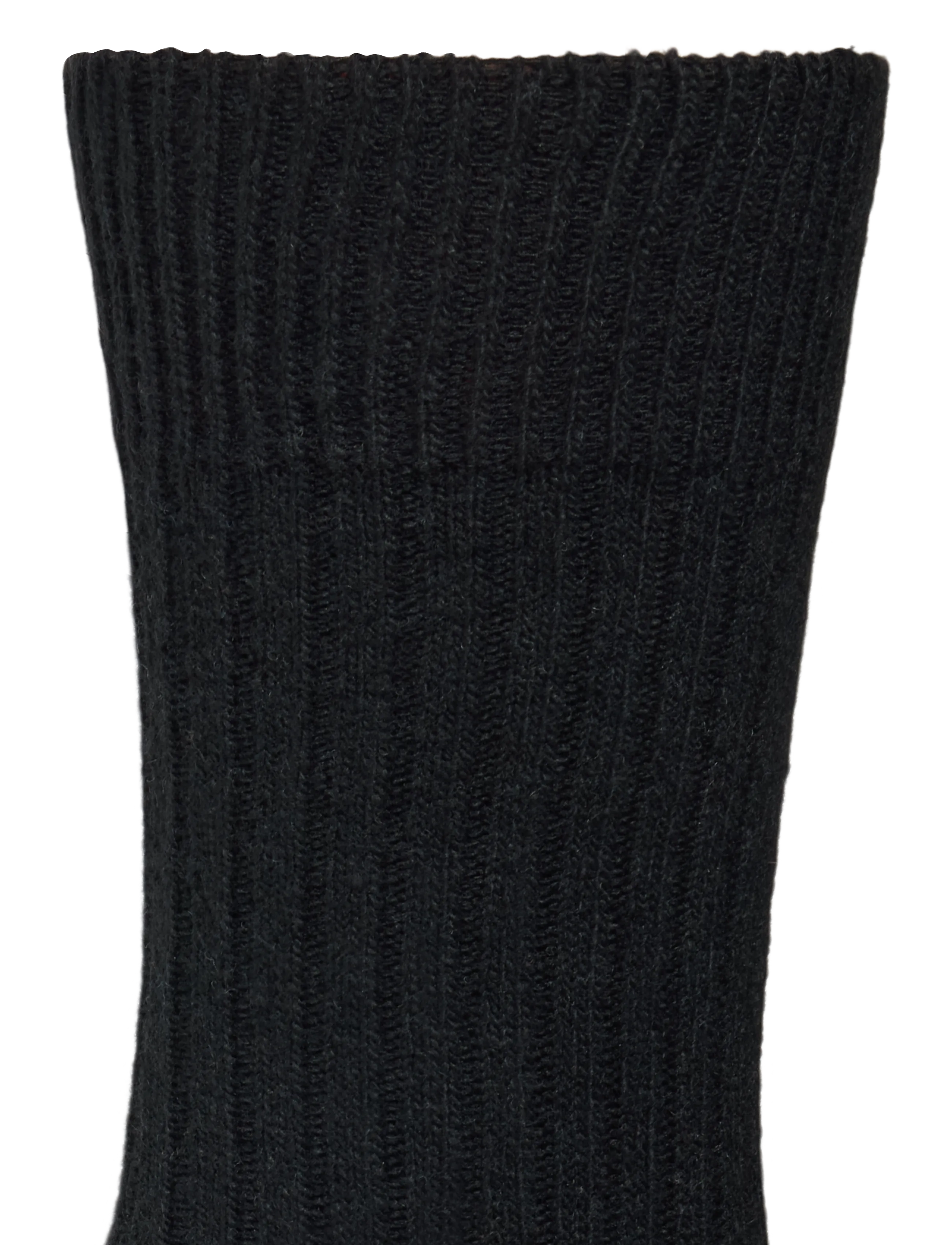 Alpacasocks&Co - Merino Cashmere Ribbed Crew 1-pack - madalaimad hinnad - black-dark grey - 2