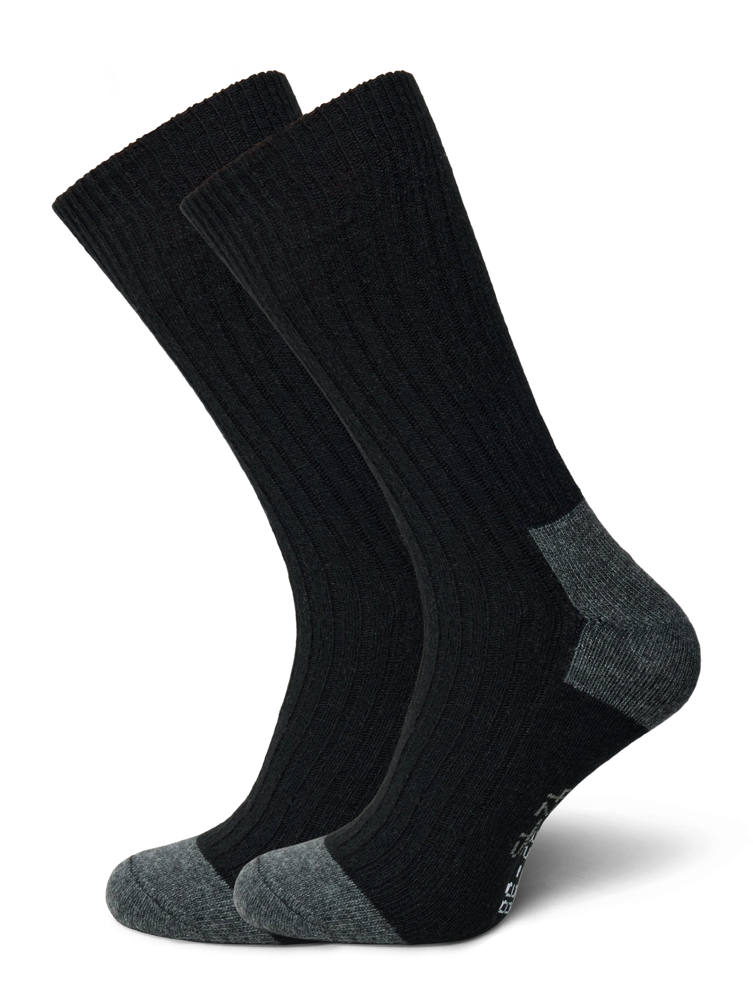 Alpacasocks&Co Merino Cashmere Ribbed Crew 1-Pack, 42-45, Black, Sokker > Almindelige Sokker, Herre
