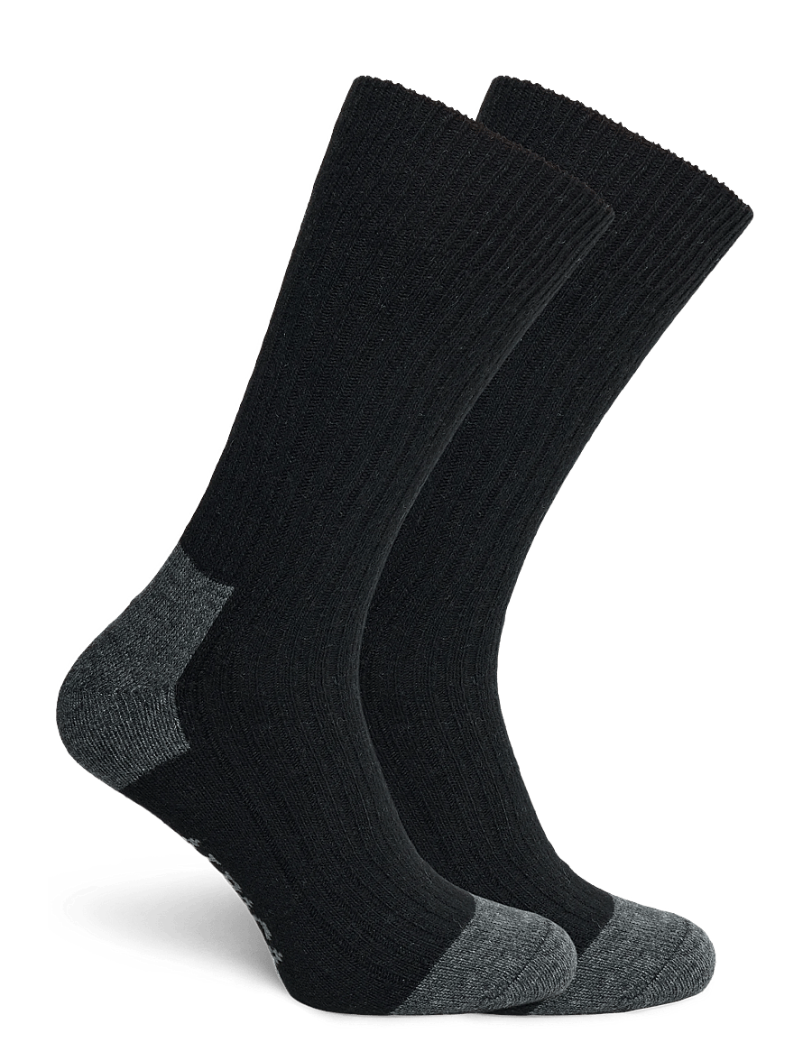 Alpacasocks&Co - Merino Cashmere Ribbed Crew 1-pack - crew-socken - black-dark grey - 1