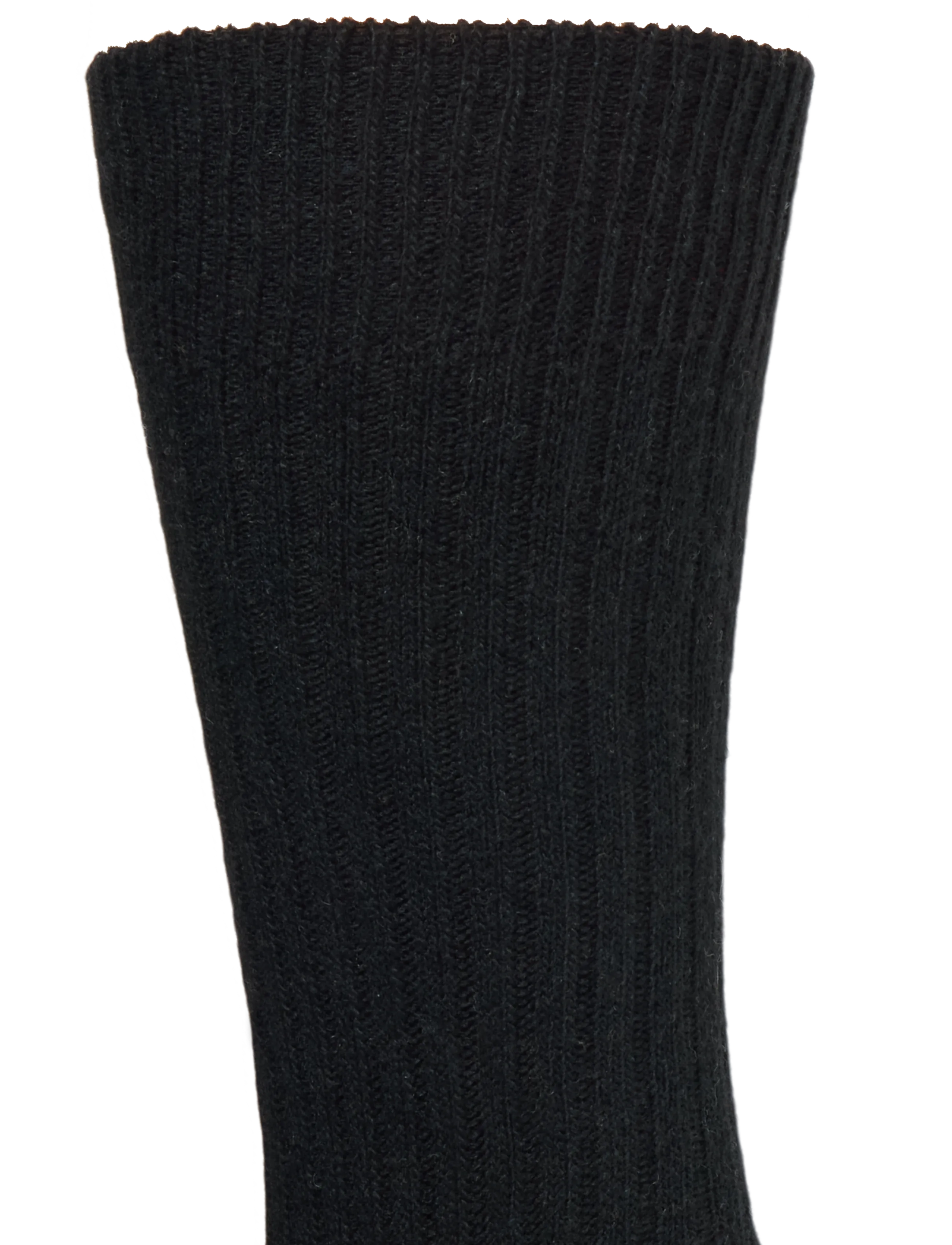 Alpacasocks&Co - Merino Cashmere Ribbed Crew 1-pack - vanliga strumpor - black-dark grey - 2