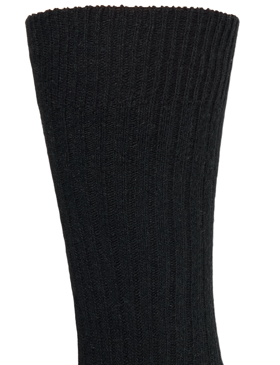 Alpacasocks&Co - Merino Cashmere Ribbed Crew 1-pack - vanliga strumpor - black-dark grey - 2