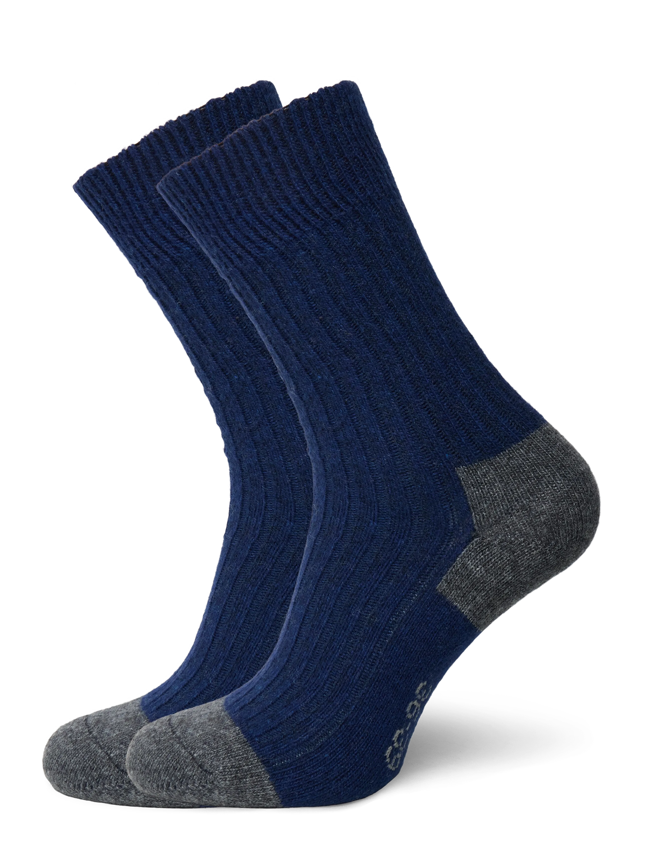 Alpacasocks&Co Merino Cashmere Ribbed Crew 1-Pack, 36-39, Navy, Sokker > Almindelige Sokker, Herre