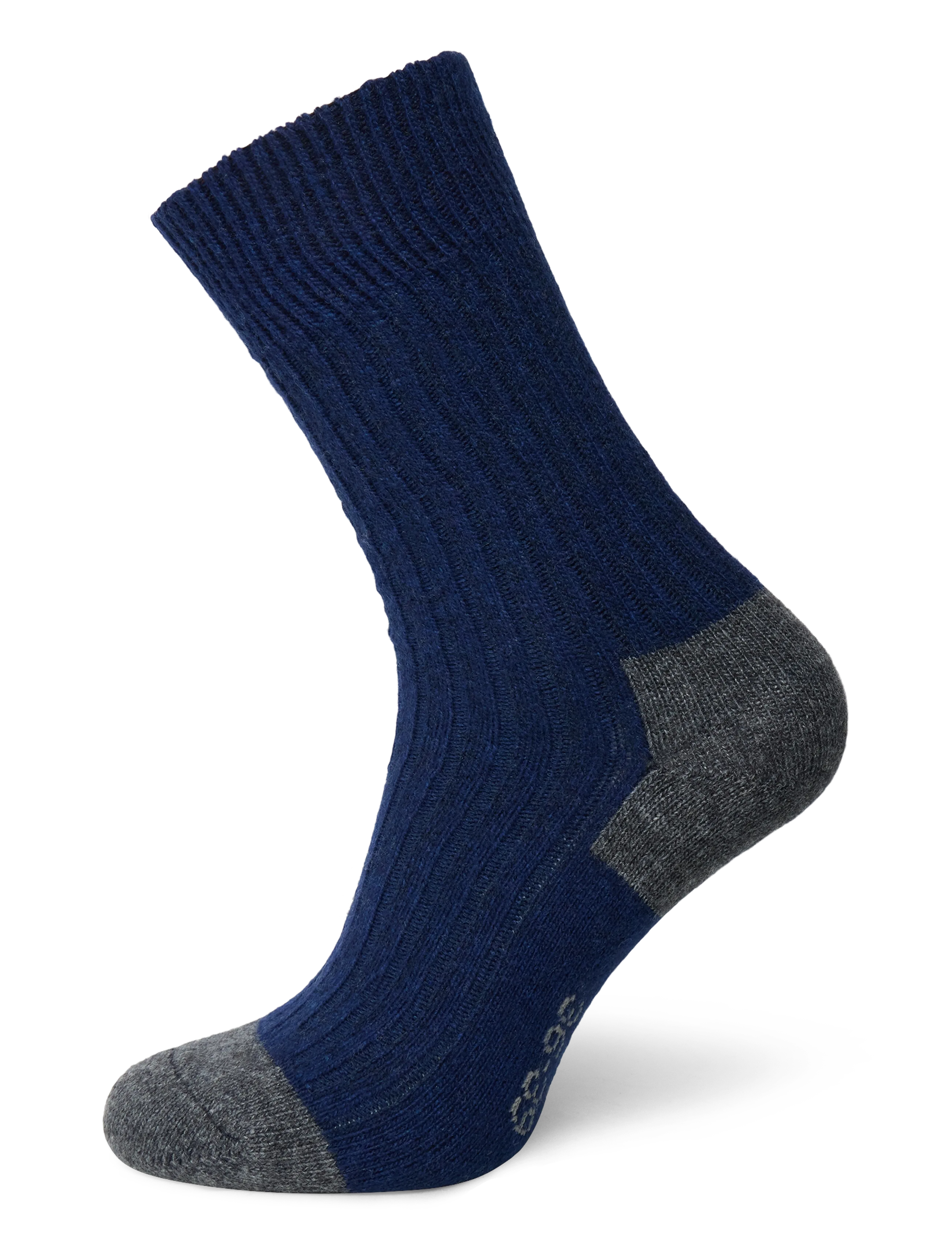Alpacasocks&Co Merino Cashmere Ribbed Crew 1-pack - Sokid - DARK NAVY-DARK GREY / navy