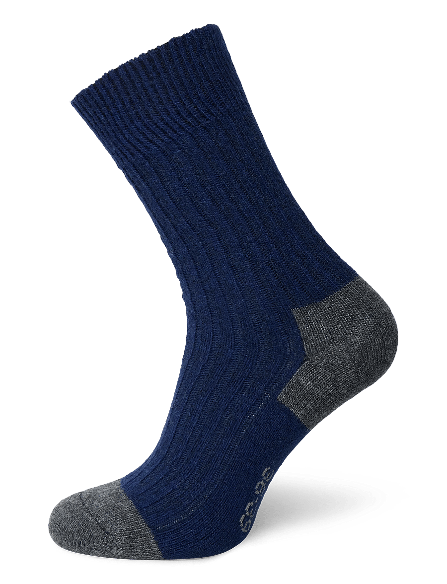 Alpacasocks&Co - Merino Cashmere Ribbed Crew 1-pack - tennissocken - dark navy-dark grey - 0