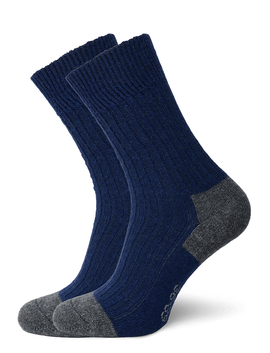 Alpacasocks&Co - Merino Cashmere Ribbed Crew 1-pack - klassikalised sokid - dark navy-dark grey - 0