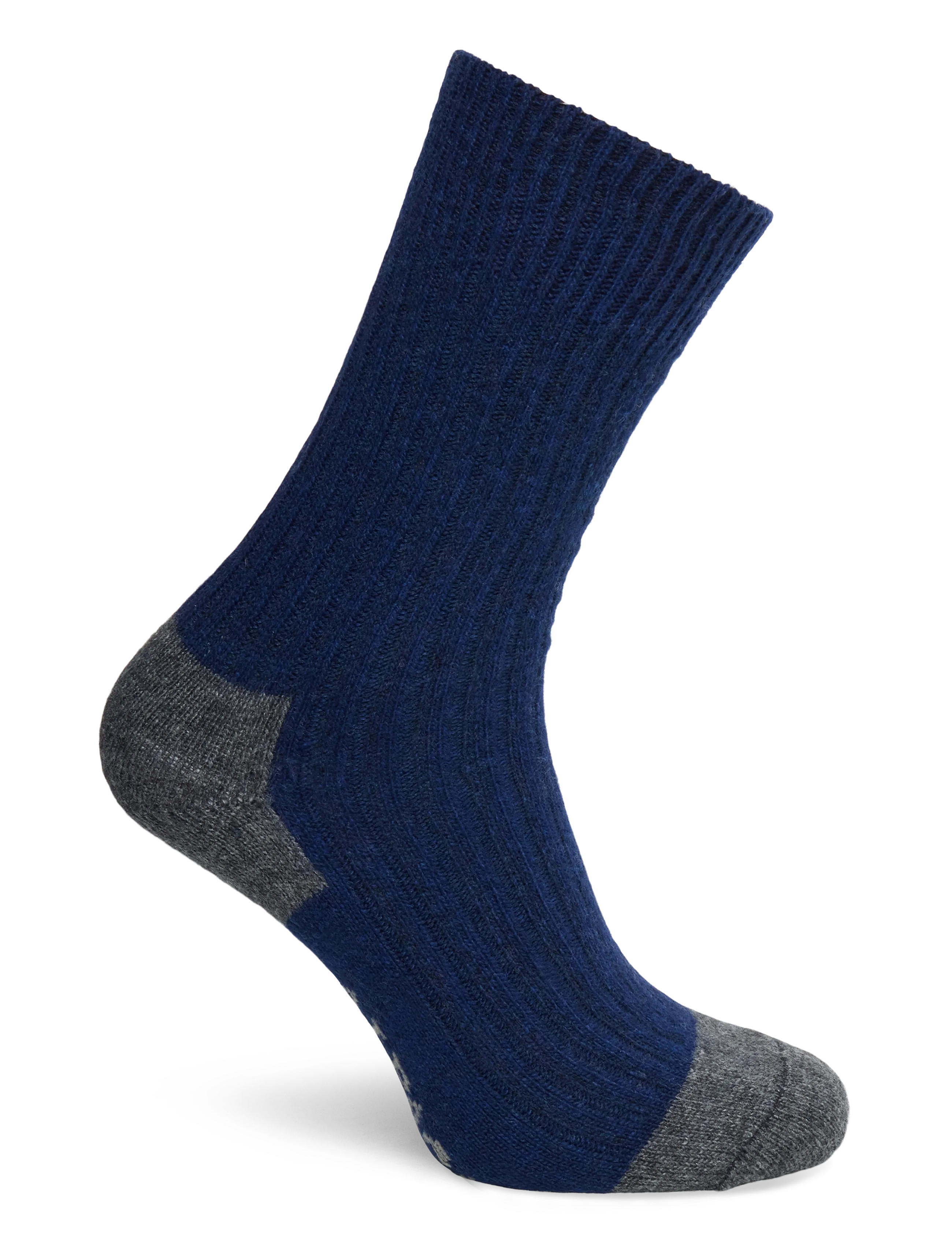 Alpacasocks&Co - Merino Cashmere Ribbed Crew 1-pack - madalaimad hinnad - dark navy-dark grey - 1
